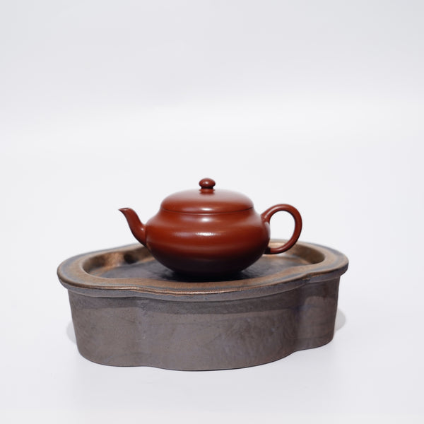 （已售出）*新品*【海棠】金屬鎏金古銅釉窯變炻器壺承