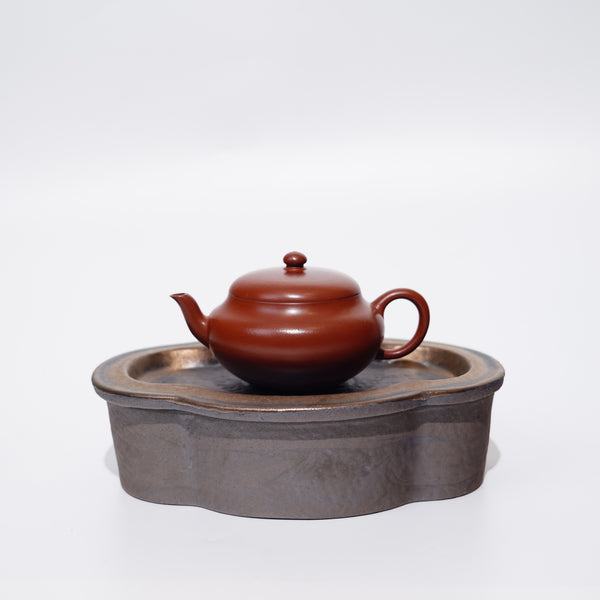 （已售出）*新品*【海棠】金屬鎏金古銅釉窯變炻器壺承
