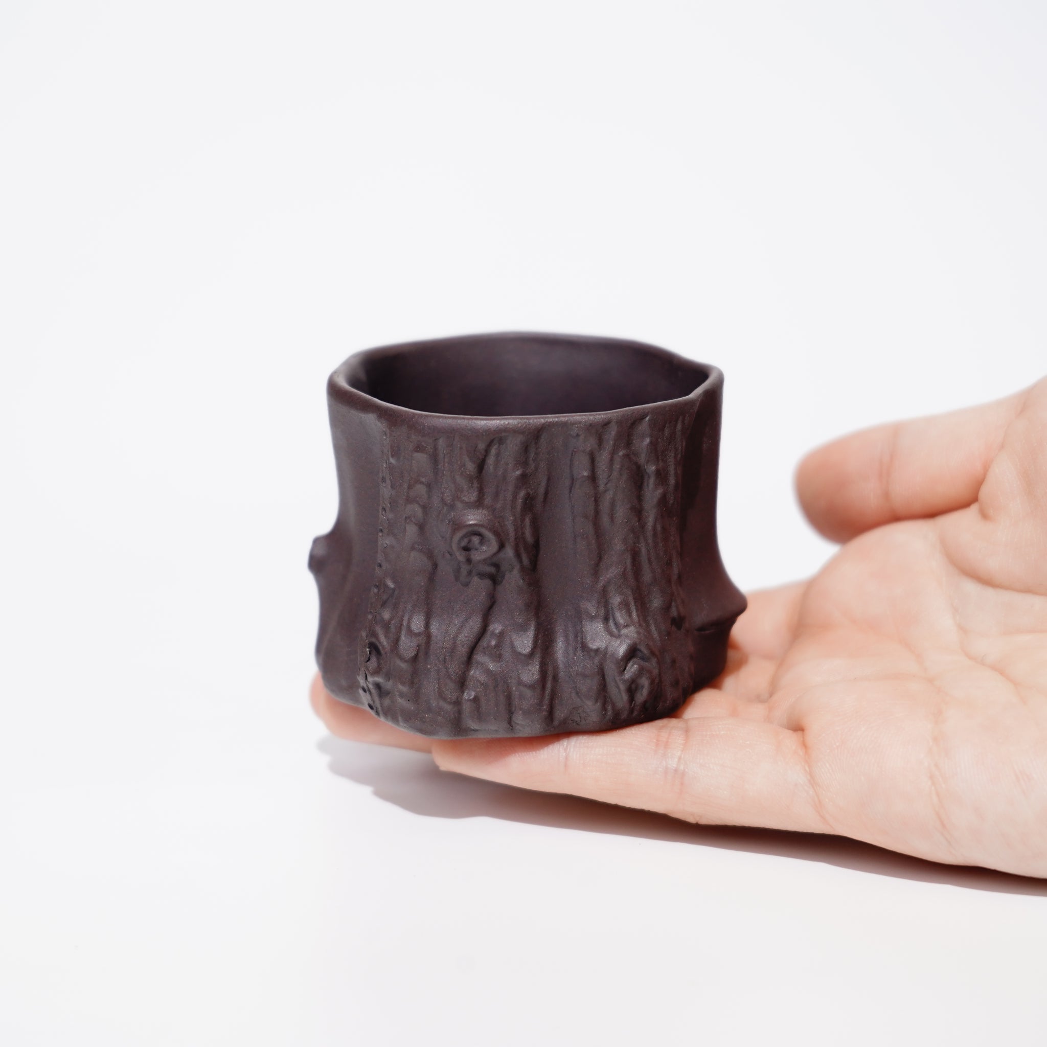 【梅樁】紫泥貼花紫砂杯（可自組對杯）