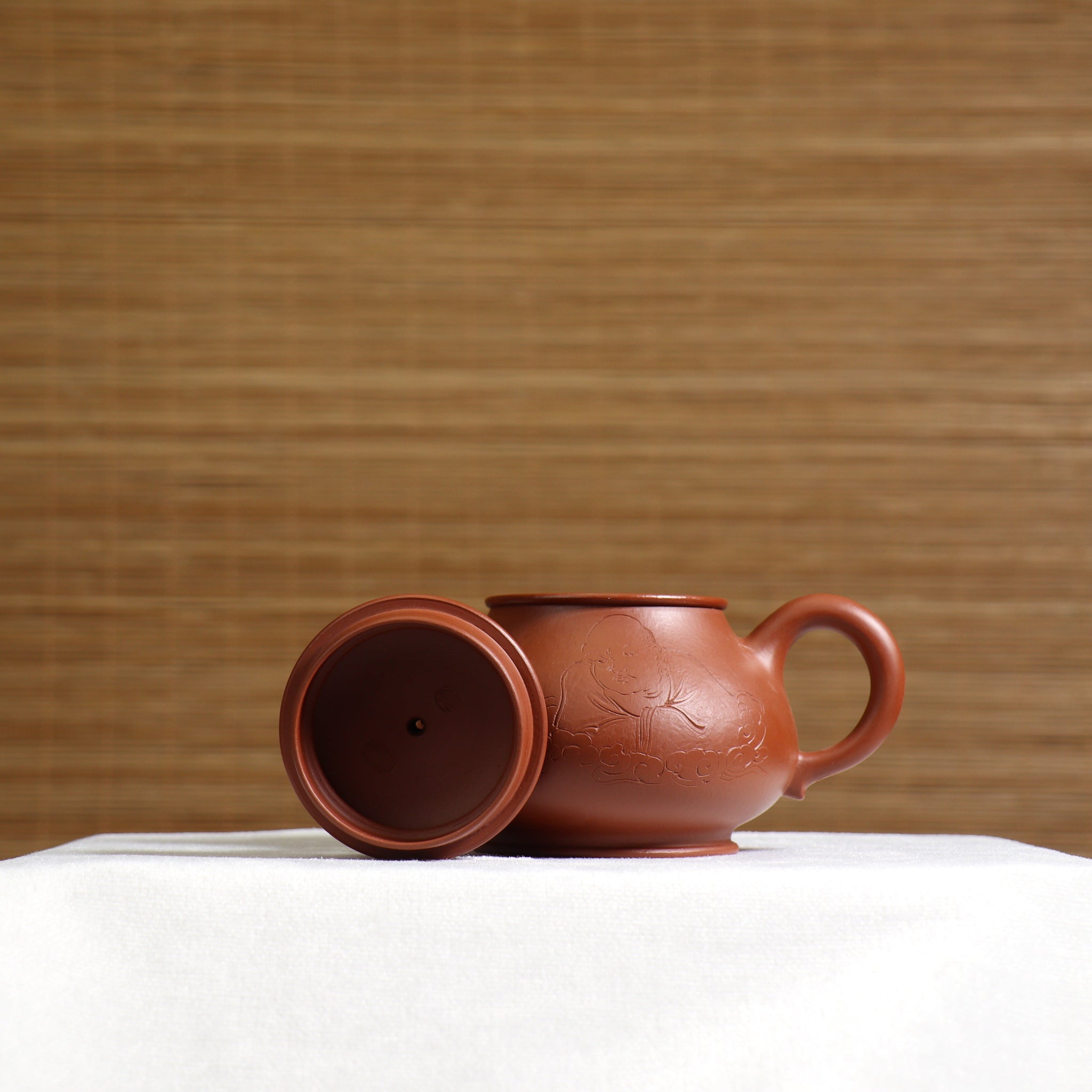 *Autumn Reward｜Buy one get three free* [Pan Pot] Fully handmade Zhaozhuang red clay carved purple sand teapot