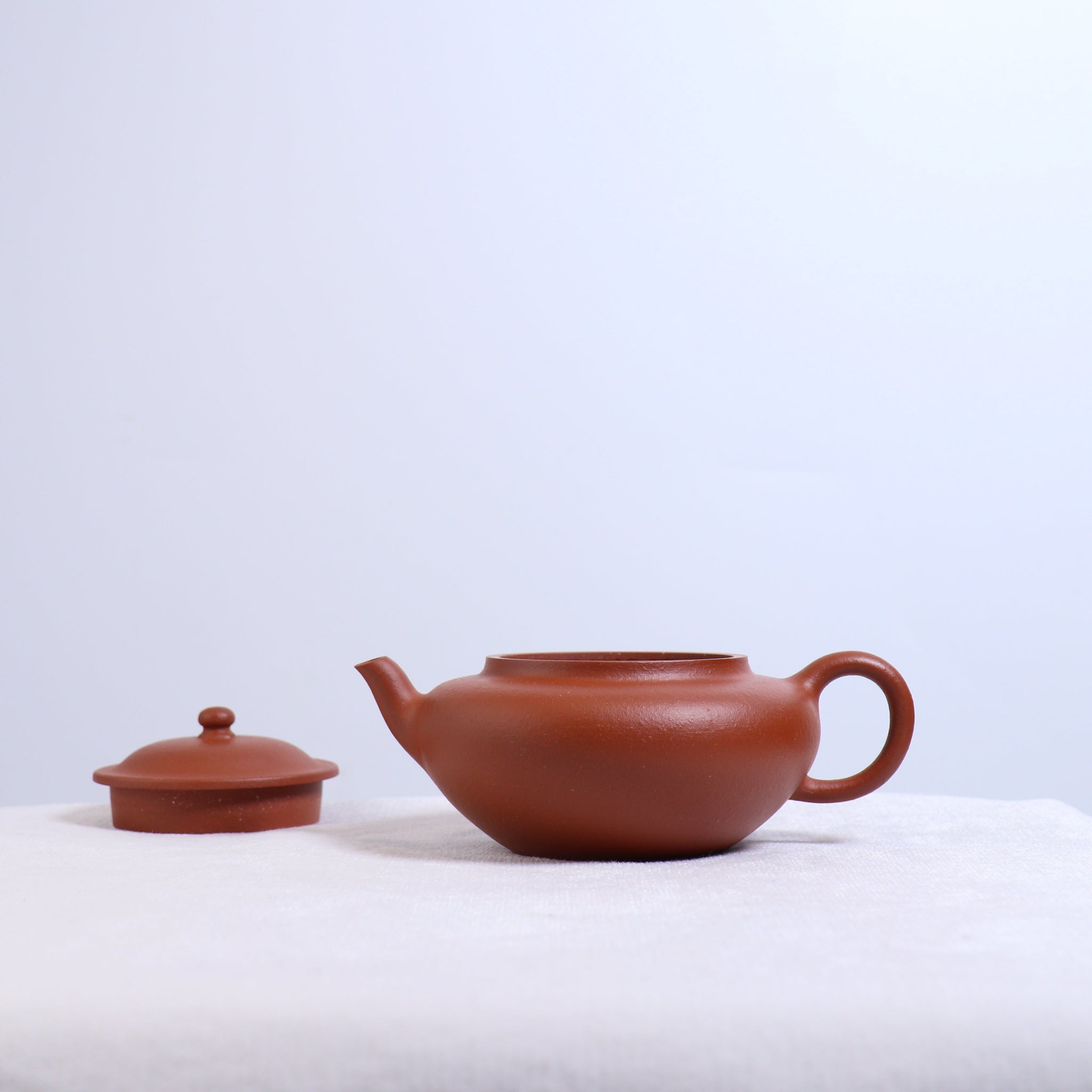 *Autumn Reward｜Buy one and get three free* [Flat Sakura Pot] Original Red Clay Simple Purple Clay Teapot