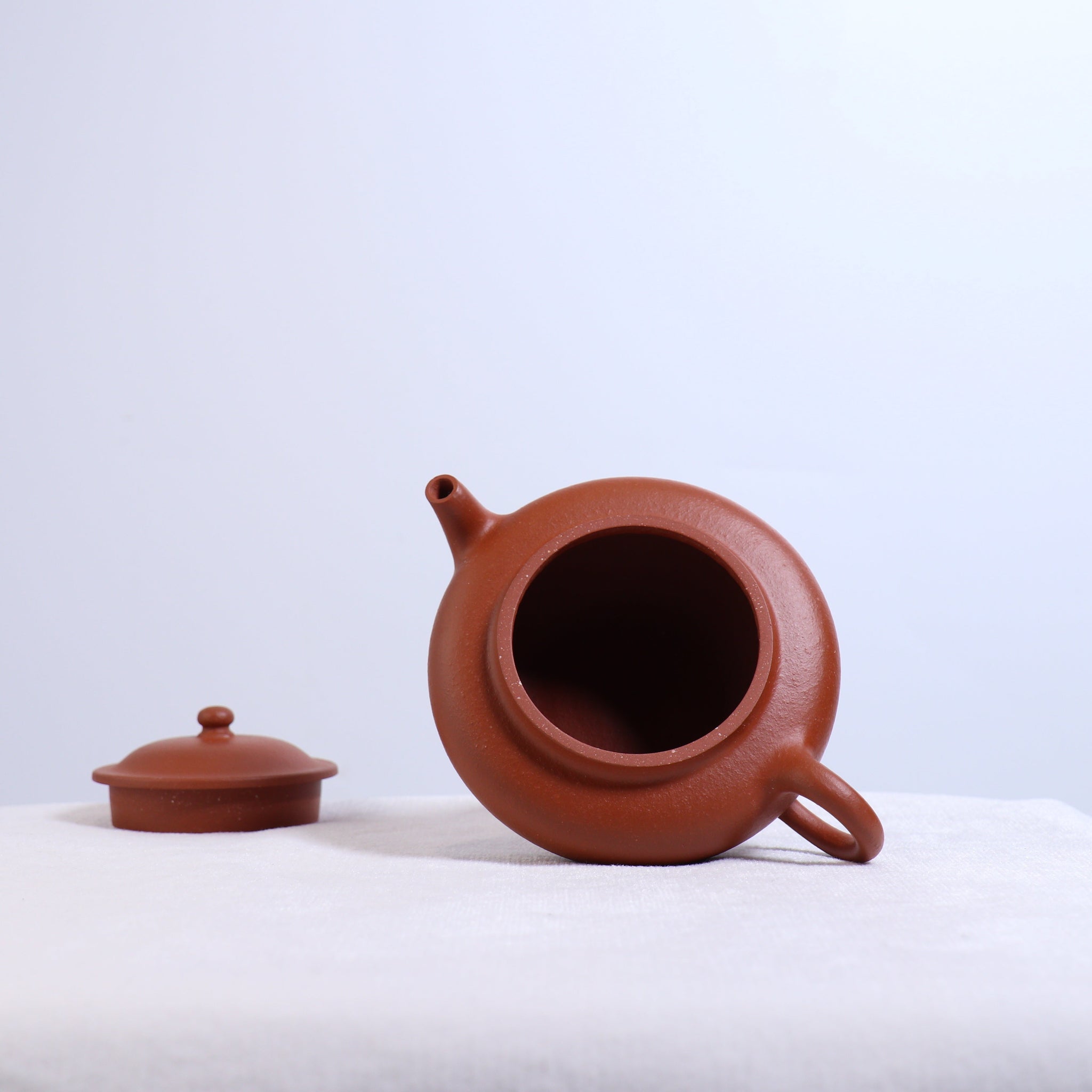 *Autumn Reward｜Buy one and get three free* [Flat Sakura Pot] Original Red Clay Simple Purple Clay Teapot