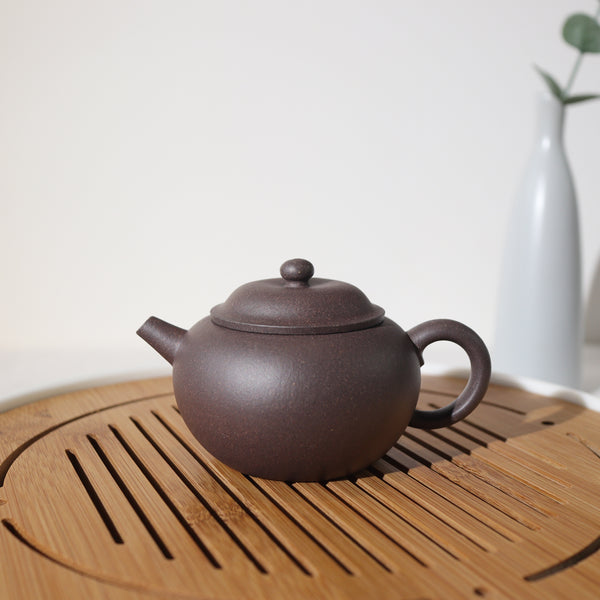 *新品**葉鴻鈞弟子*【明式果圓】全手工摹古原礦紫泥共生礦紫砂茶壺