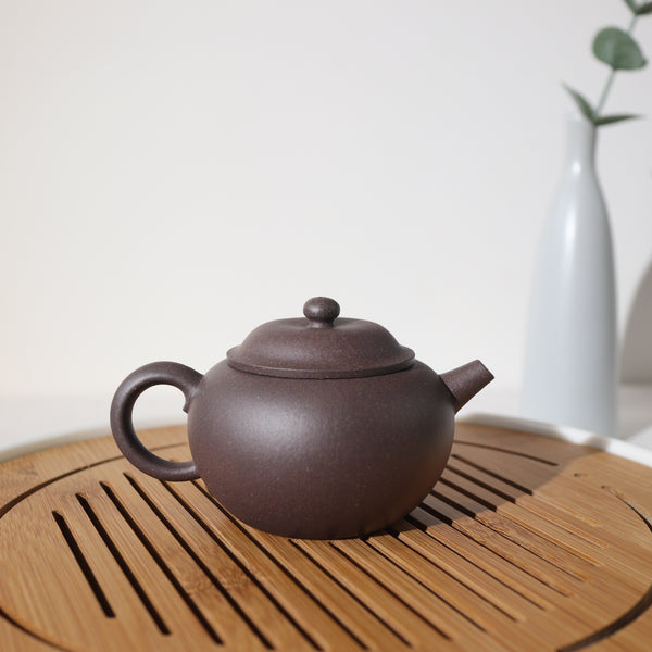 *新品**葉鴻鈞弟子*【明式果圓】全手工摹古原礦紫泥共生礦紫砂茶壺