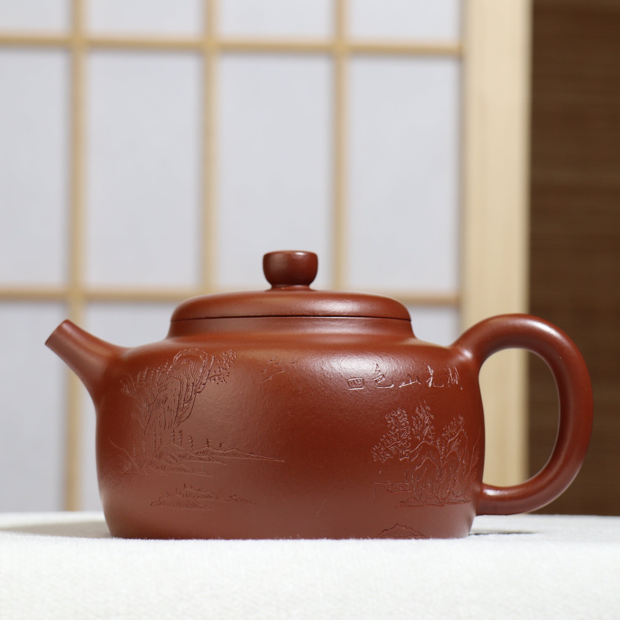 (Sold) *Autumn reward｜Buy one get three free* [De Zhong] Original mine small coal kiln red clay carved purple sand teapot