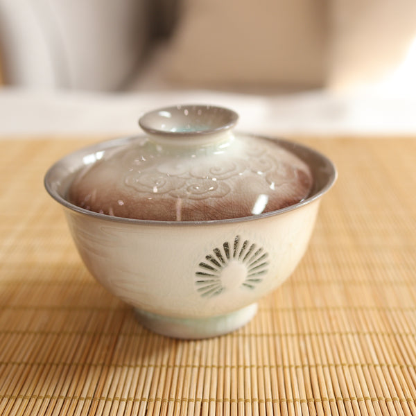 *新品*【觀音祥雲】景德鎮蘇打燒蓋碗