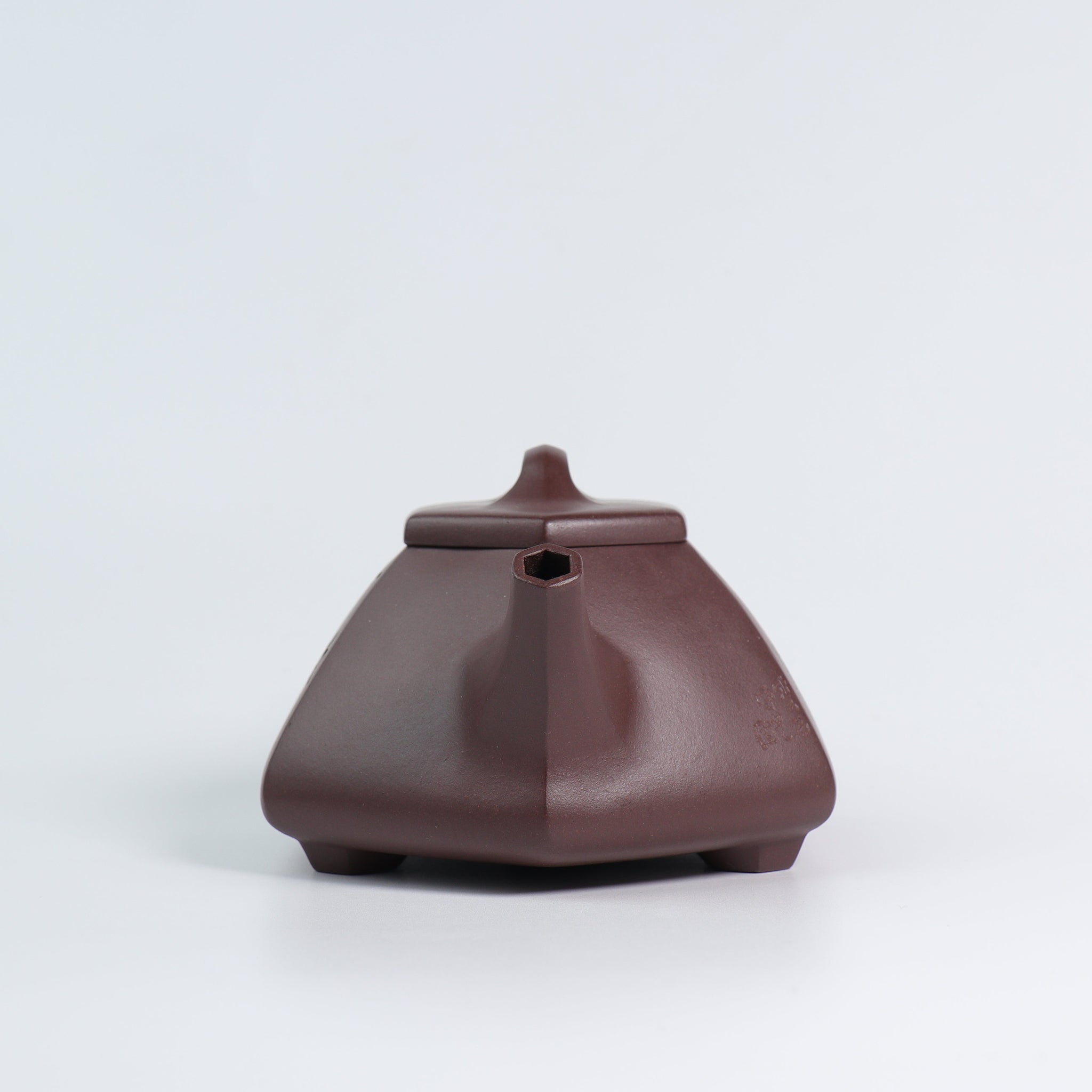 *Autumn reward｜Buy one get three free* [Six Square Stone Scoop] Raw Mineral Purple Clay Carved Purple Clay Teapot 