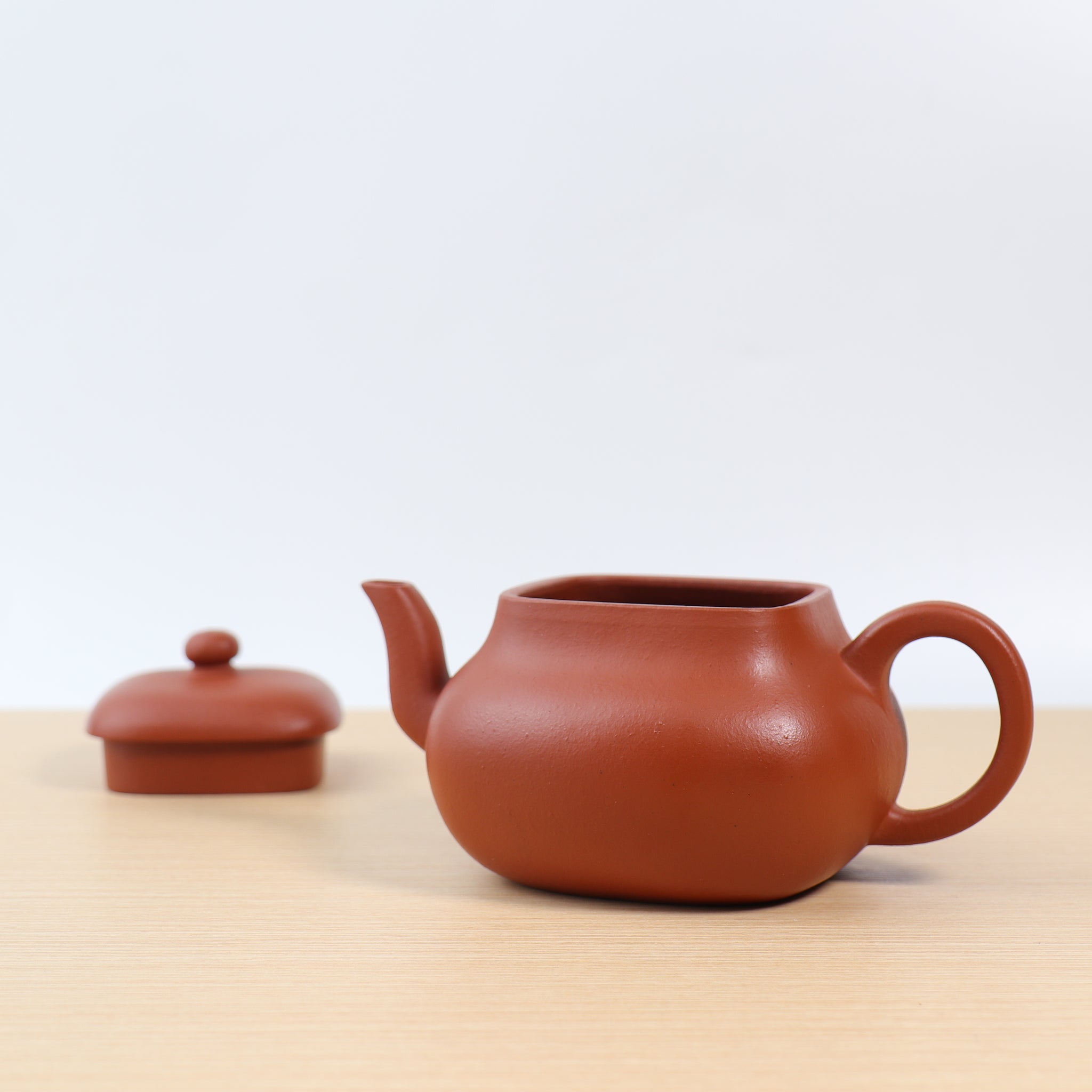 (Sold) *New Product* [Sifang Junde] Fully handmade raw ore raw sand cinnabar mud purple sand teapot