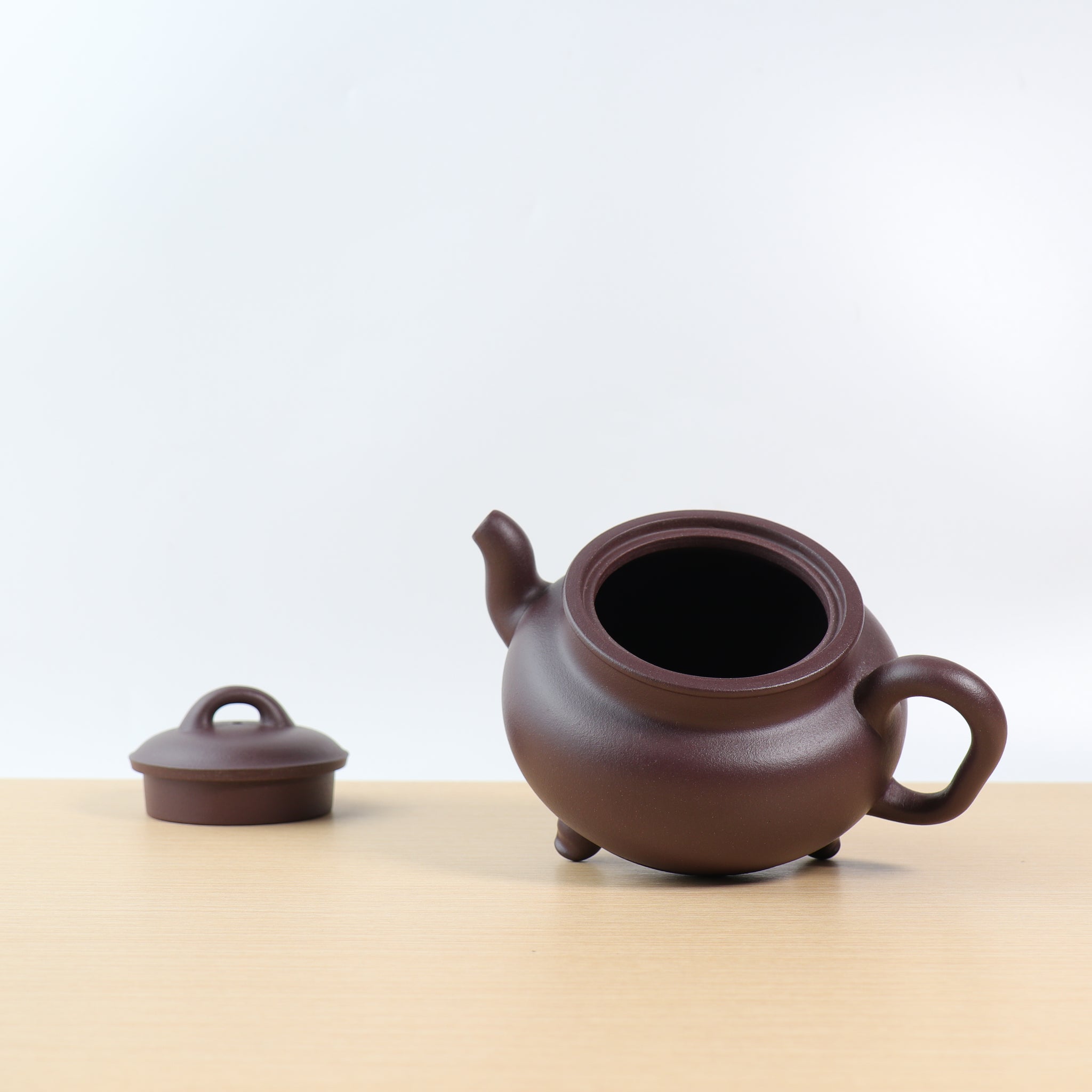 *New Product* [Jade Tripod] Fully Handmade Raw Mineral Purple Clay Teapot