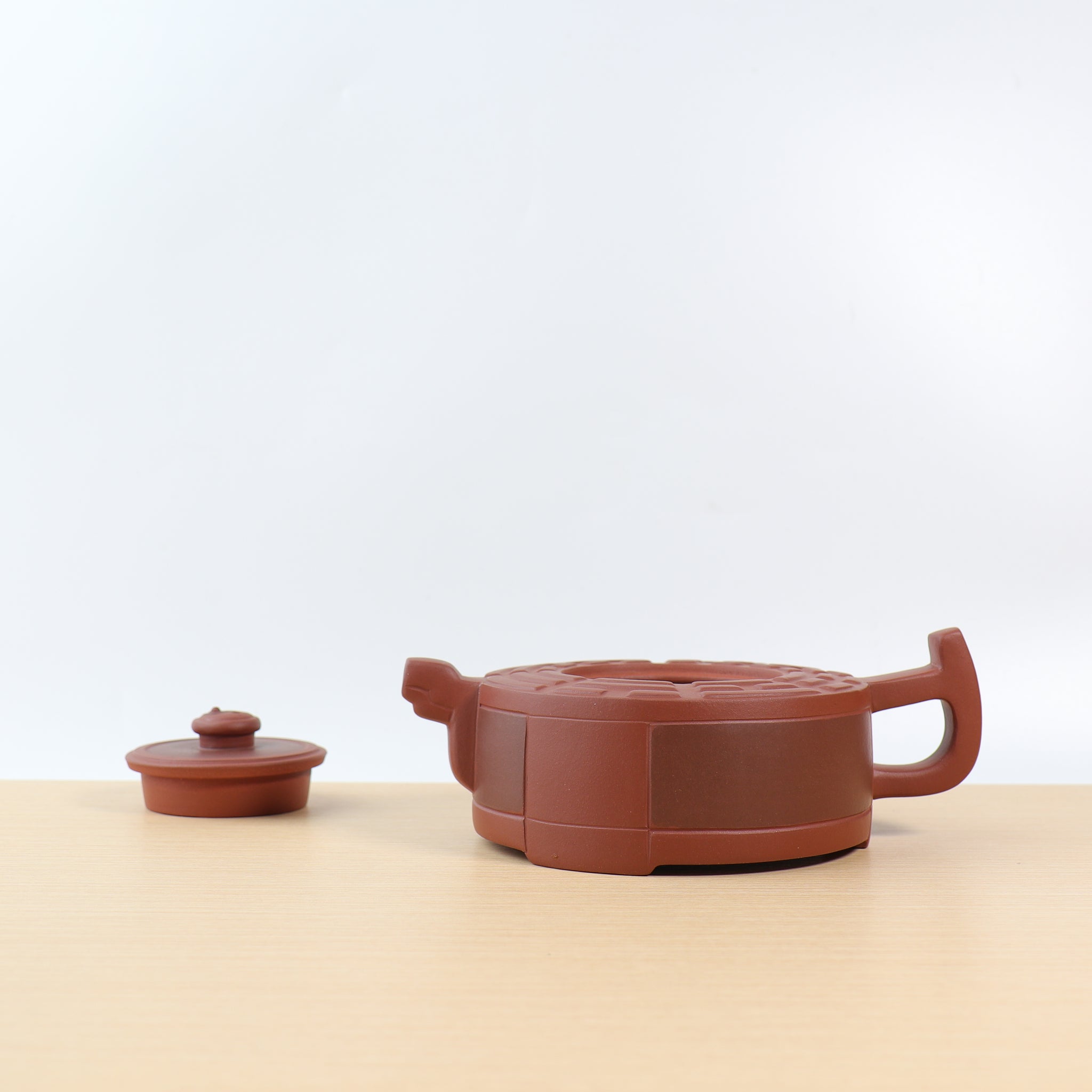 【Bagua】Clear cement carved purple sand teapot