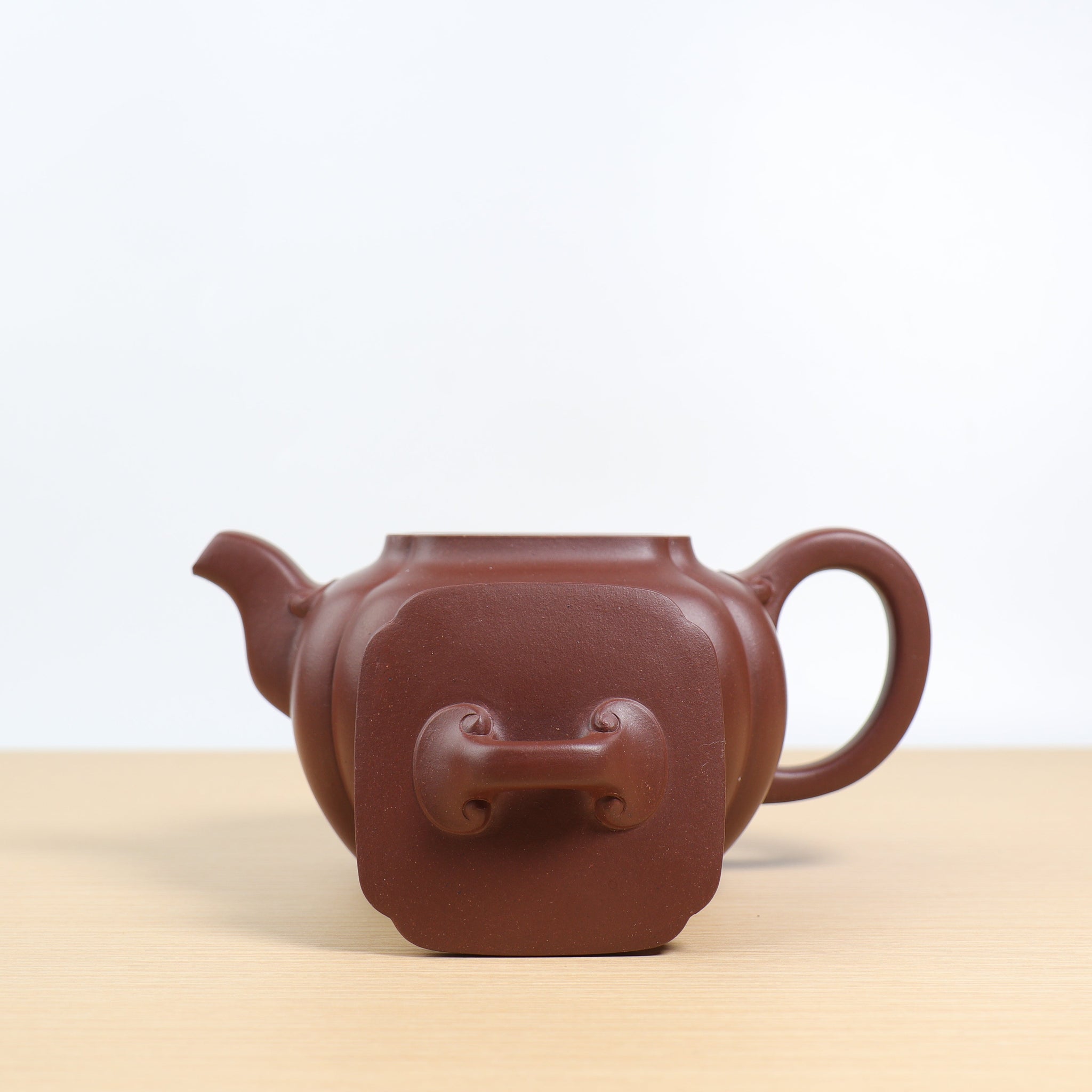 *Autumn Reward｜Buy one and get five free* [Lucky Clouds Sifang] Purple Clay Teapot with Original Mine Bottom Trough and Green Mountains Carvings