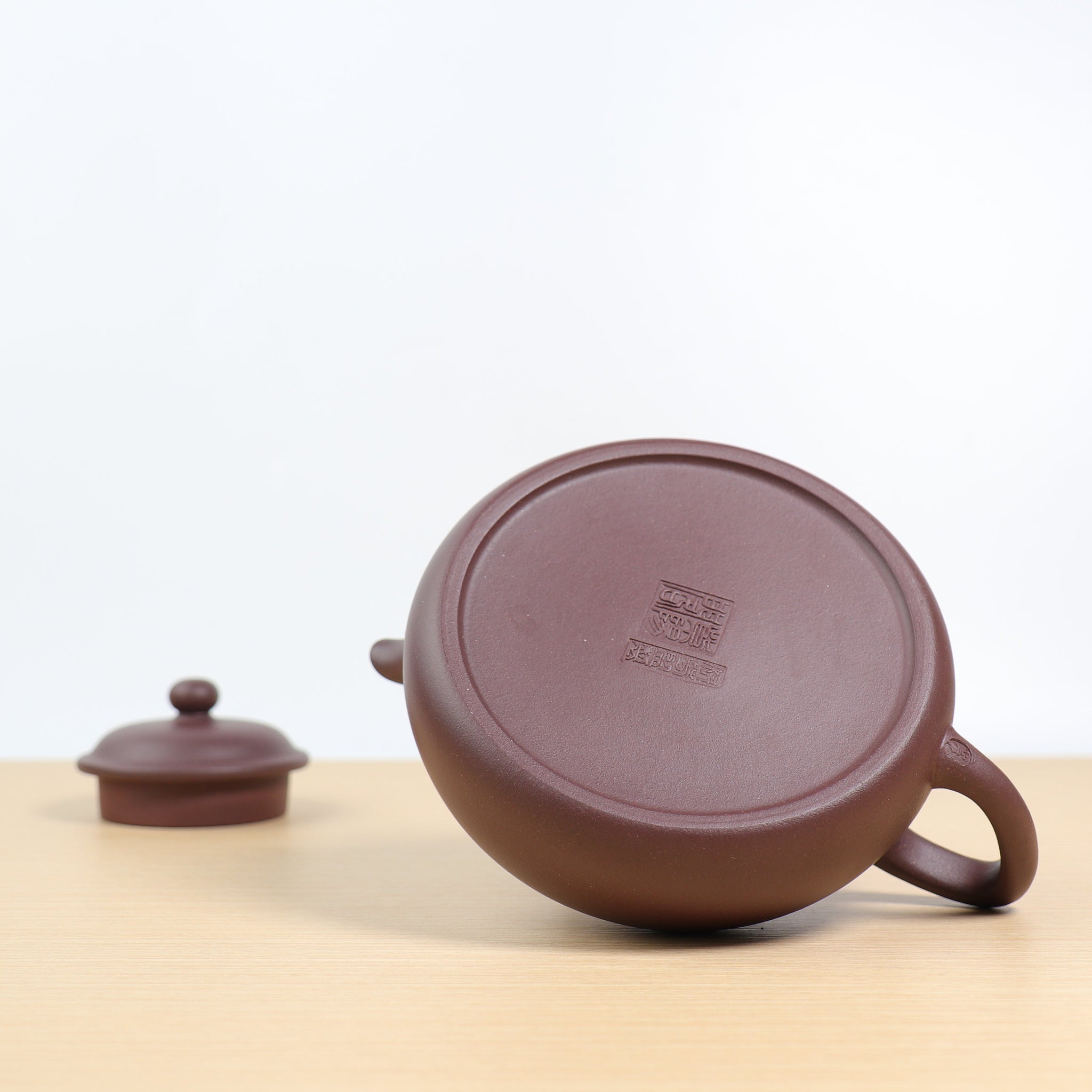 *Autumn reward｜Buy one get five free* [Half-Moon Hat] Fully handmade purple clay teapot with words engraved on it