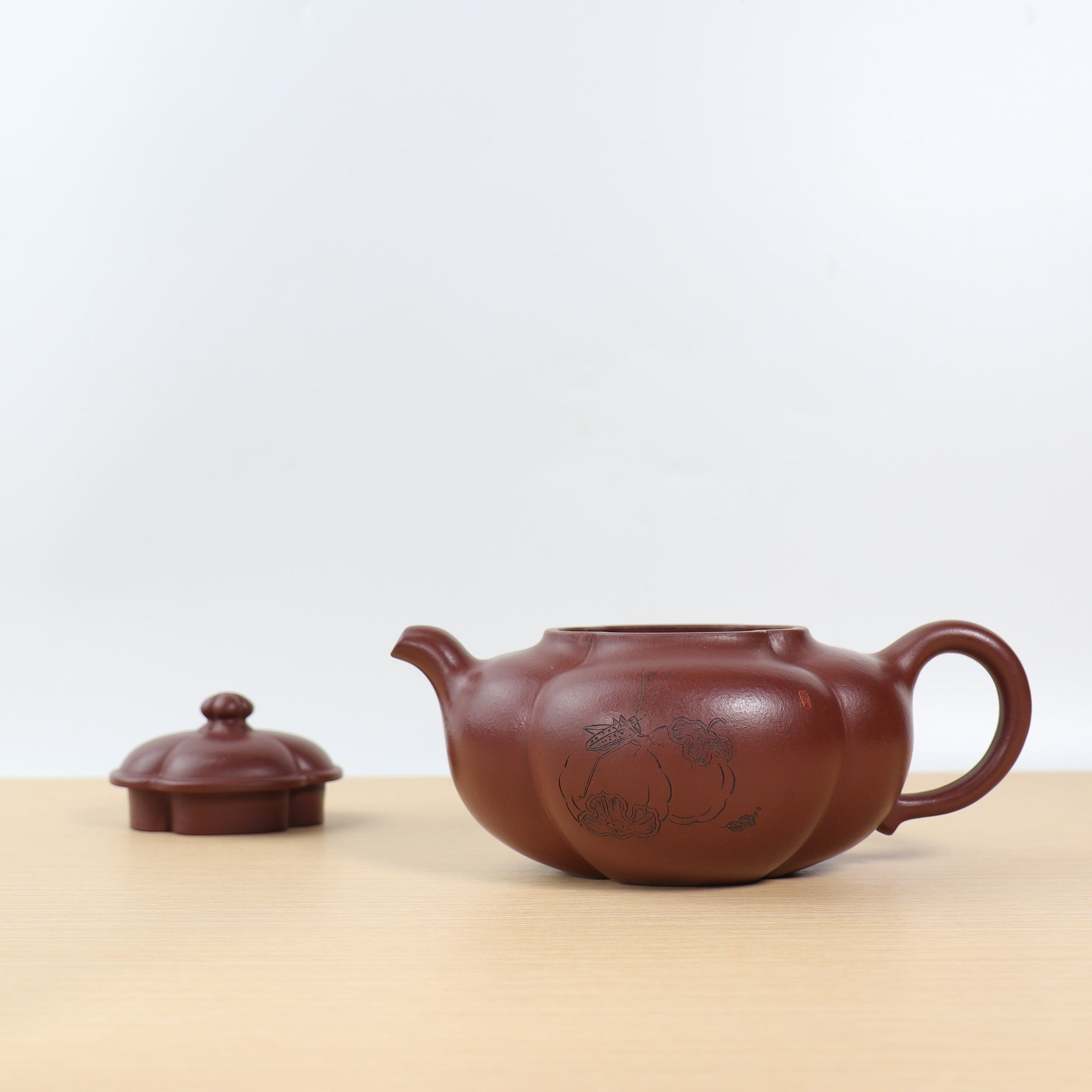 *Autumn Reward｜Buy one, get three free* [Begonia] Raw Mineral Purple Cinnamon Clay Calligraphy Purple Clay Teapot