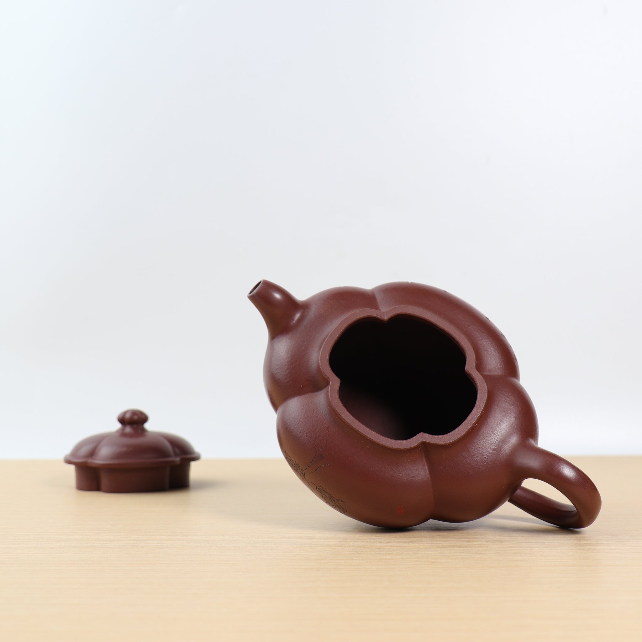 *Autumn Reward｜Buy one, get three free* [Begonia] Raw Mineral Purple Cinnamon Clay Calligraphy Purple Clay Teapot