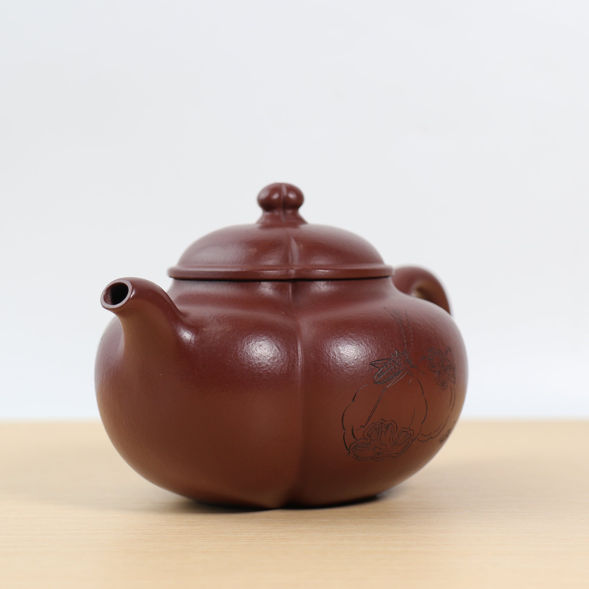 *Autumn Reward｜Buy one, get three free* [Begonia] Raw Mineral Purple Cinnamon Clay Calligraphy Purple Clay Teapot