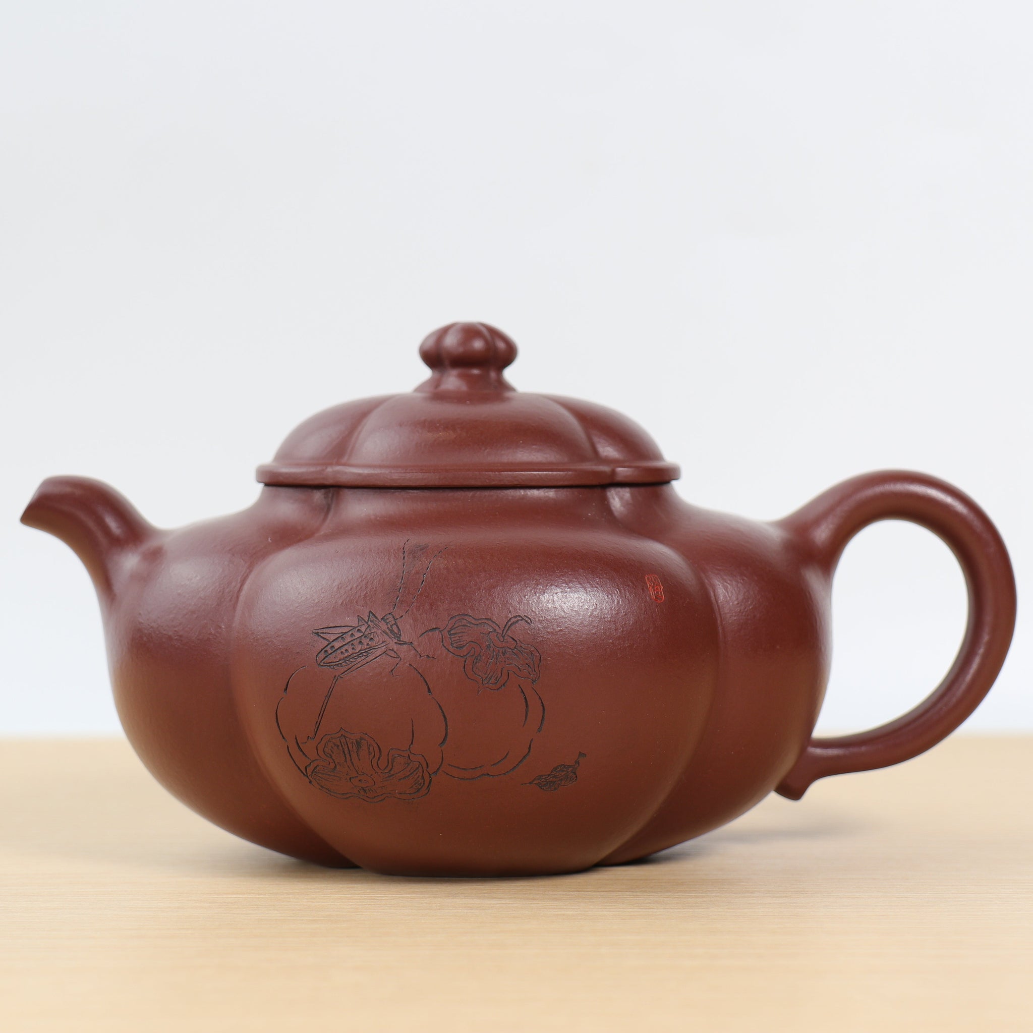 *Autumn Reward｜Buy one, get three free* [Begonia] Raw Mineral Purple Cinnamon Clay Calligraphy Purple Clay Teapot