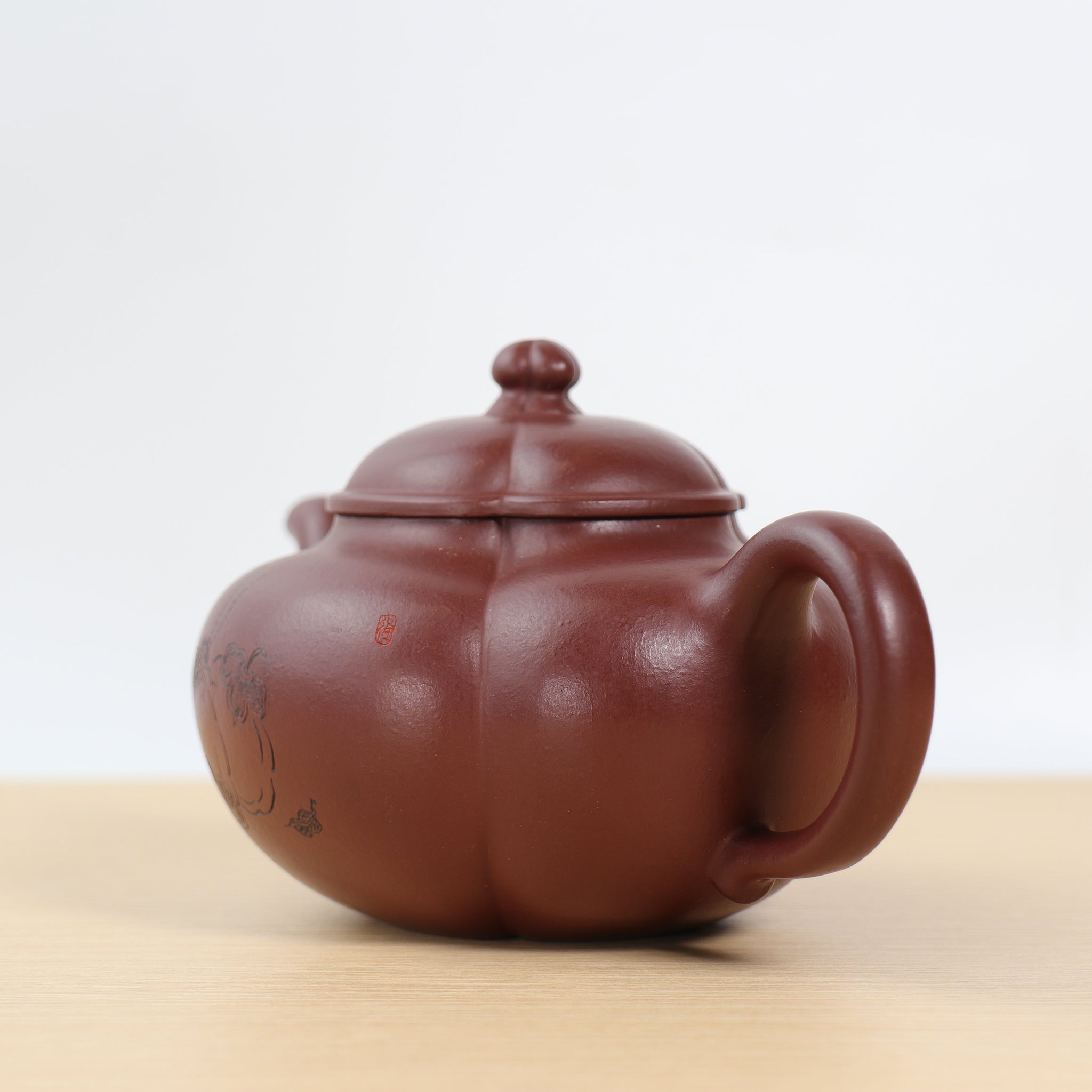 *Autumn Reward｜Buy one, get three free* [Begonia] Raw Mineral Purple Cinnamon Clay Calligraphy Purple Clay Teapot