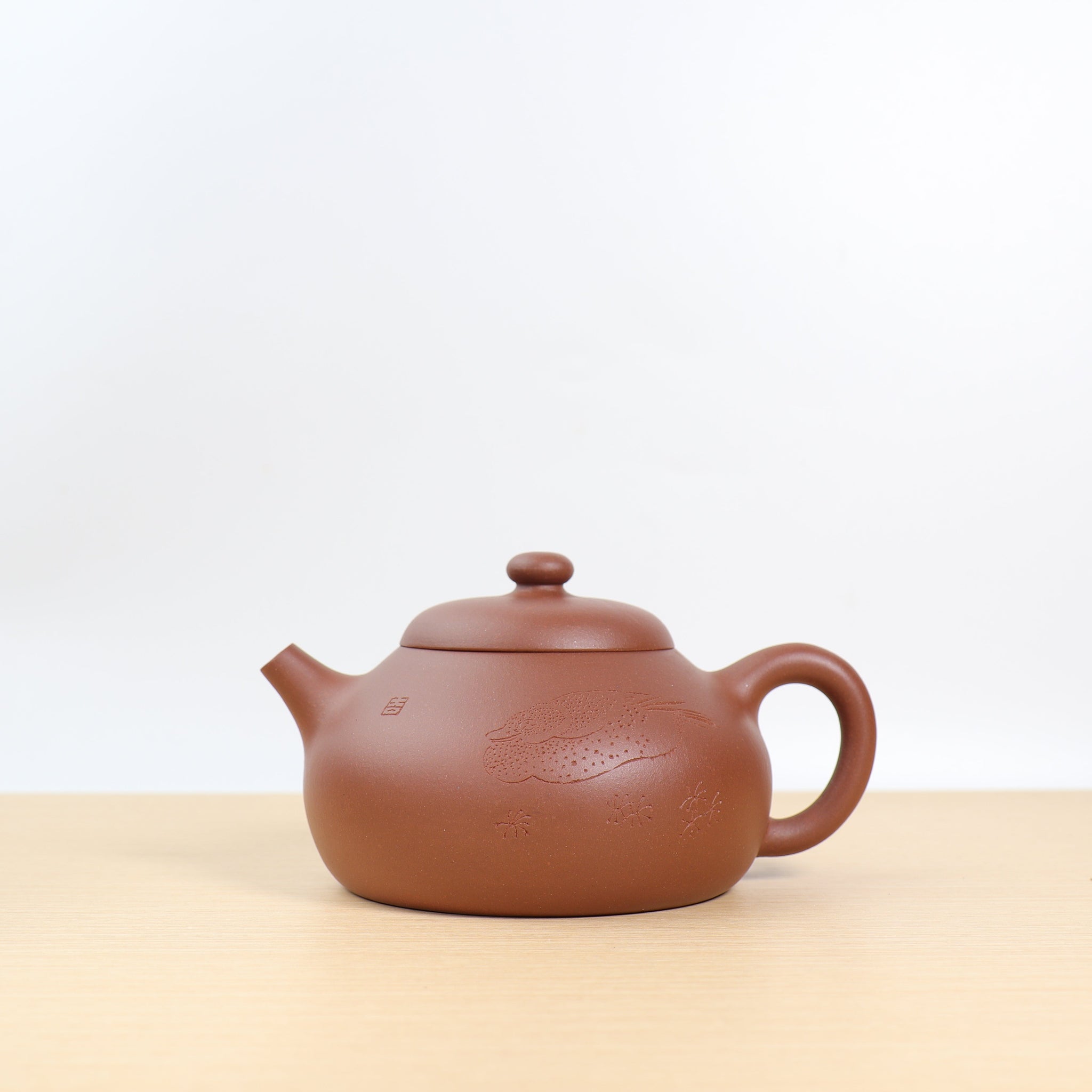 *Autumn Reward｜Buy one get five free* [Hanquan] Fully handmade purple sand teapot carved with red clay