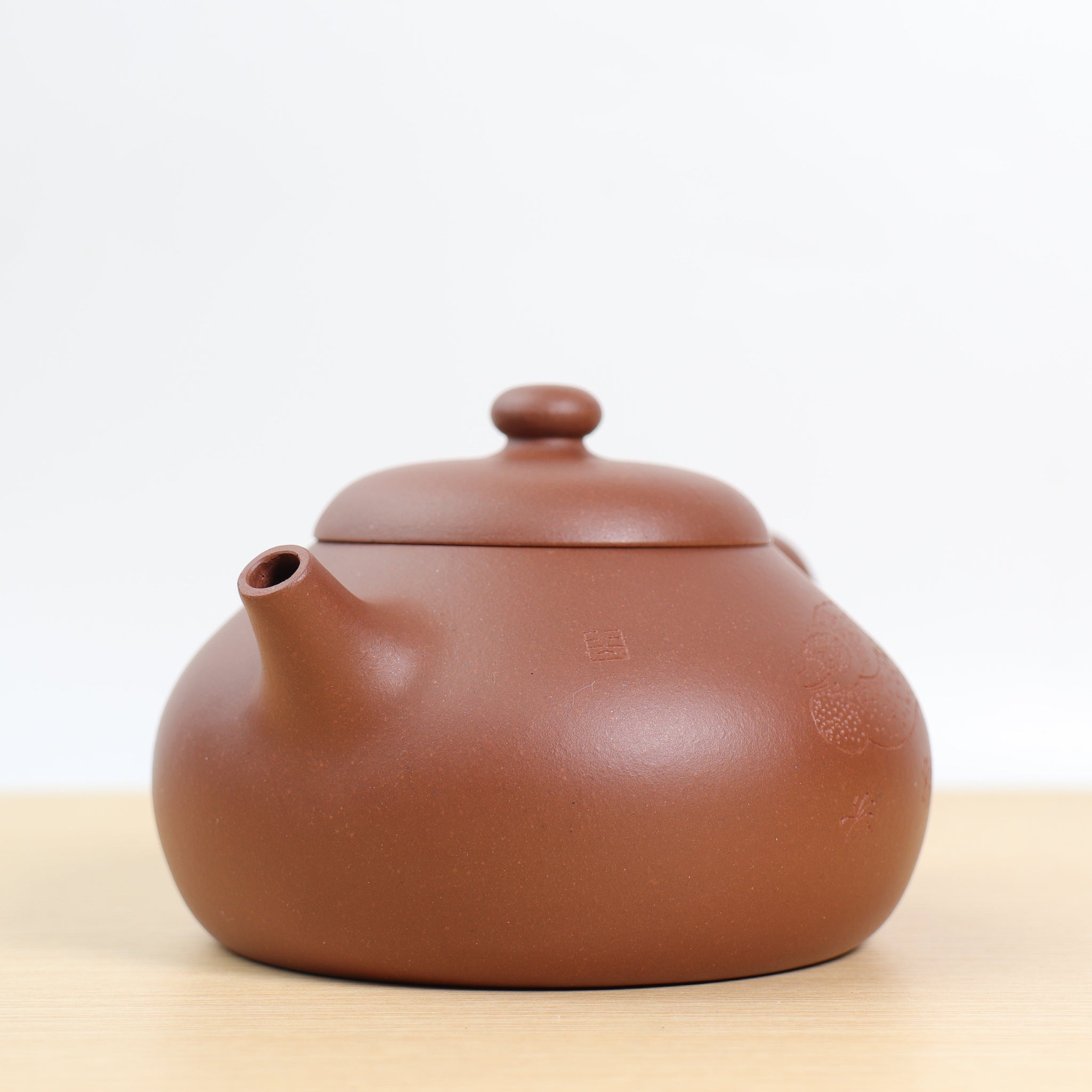 *Autumn Reward｜Buy one get five free* [Hanquan] Fully handmade purple sand teapot carved with red clay