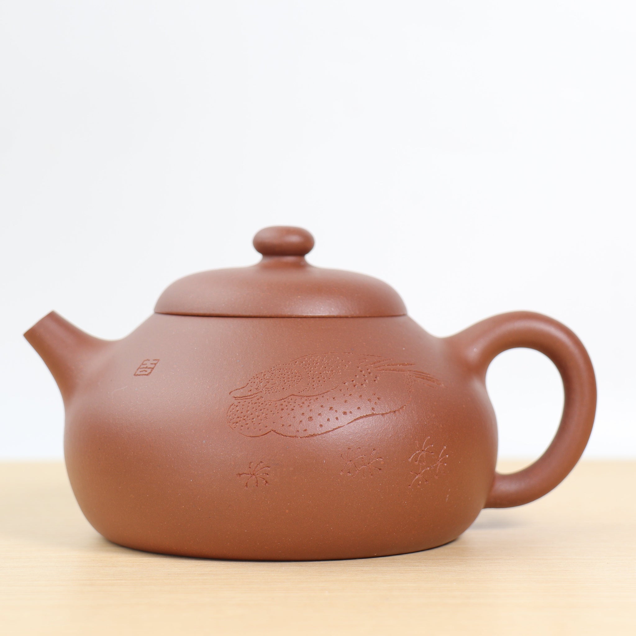 *Autumn Reward｜Buy one get five free* [Hanquan] Fully handmade purple sand teapot carved with red clay