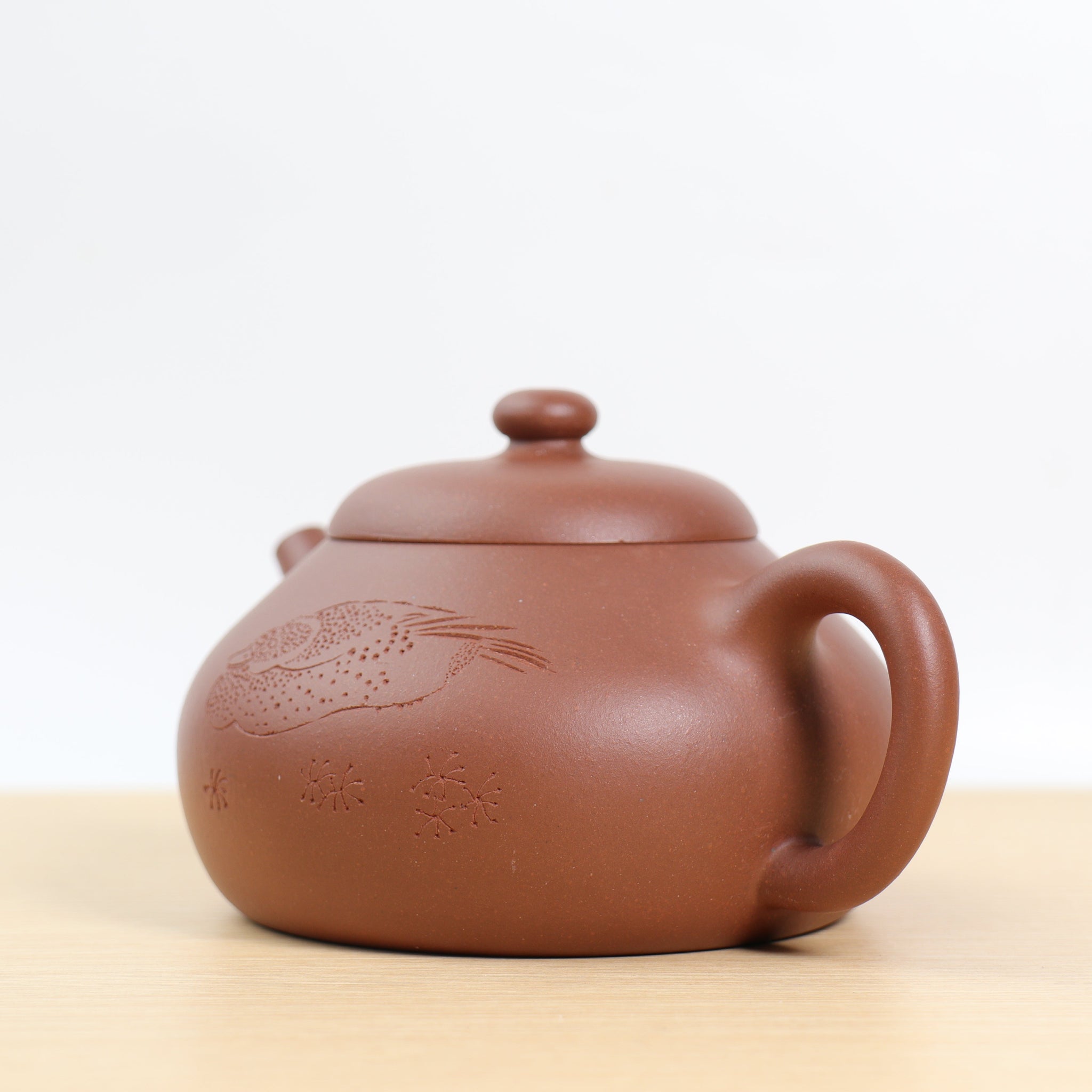 *Autumn Reward｜Buy one get five free* [Hanquan] Fully handmade purple sand teapot carved with red clay