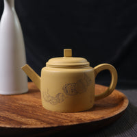 *New Product* [Rongde·Fruit] Fully handmade purple sand teapot carved with raw ore Benshan clay