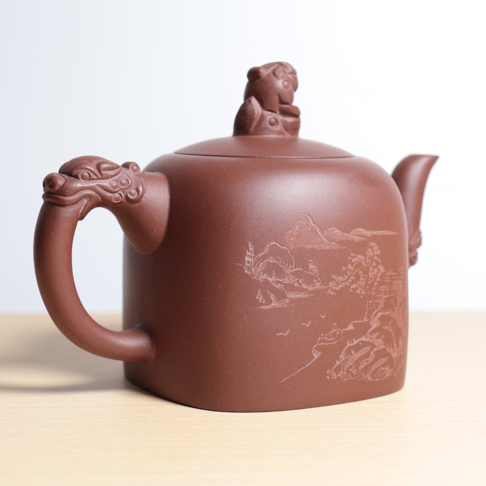 *Autumn Reward｜Buy one, get three free* [Chinese Seal] Raw Mineral Purple Clay Carved Purple Clay Teapot