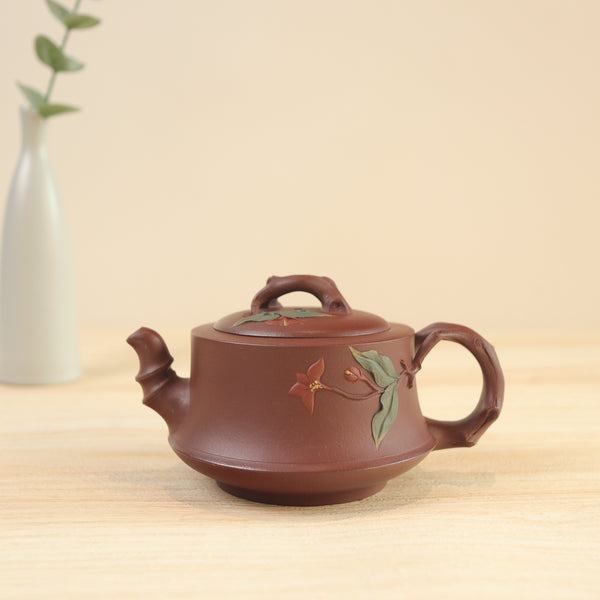 （已售出）*新品*【迎秋】原礦紫泥貼花紫砂茶壺