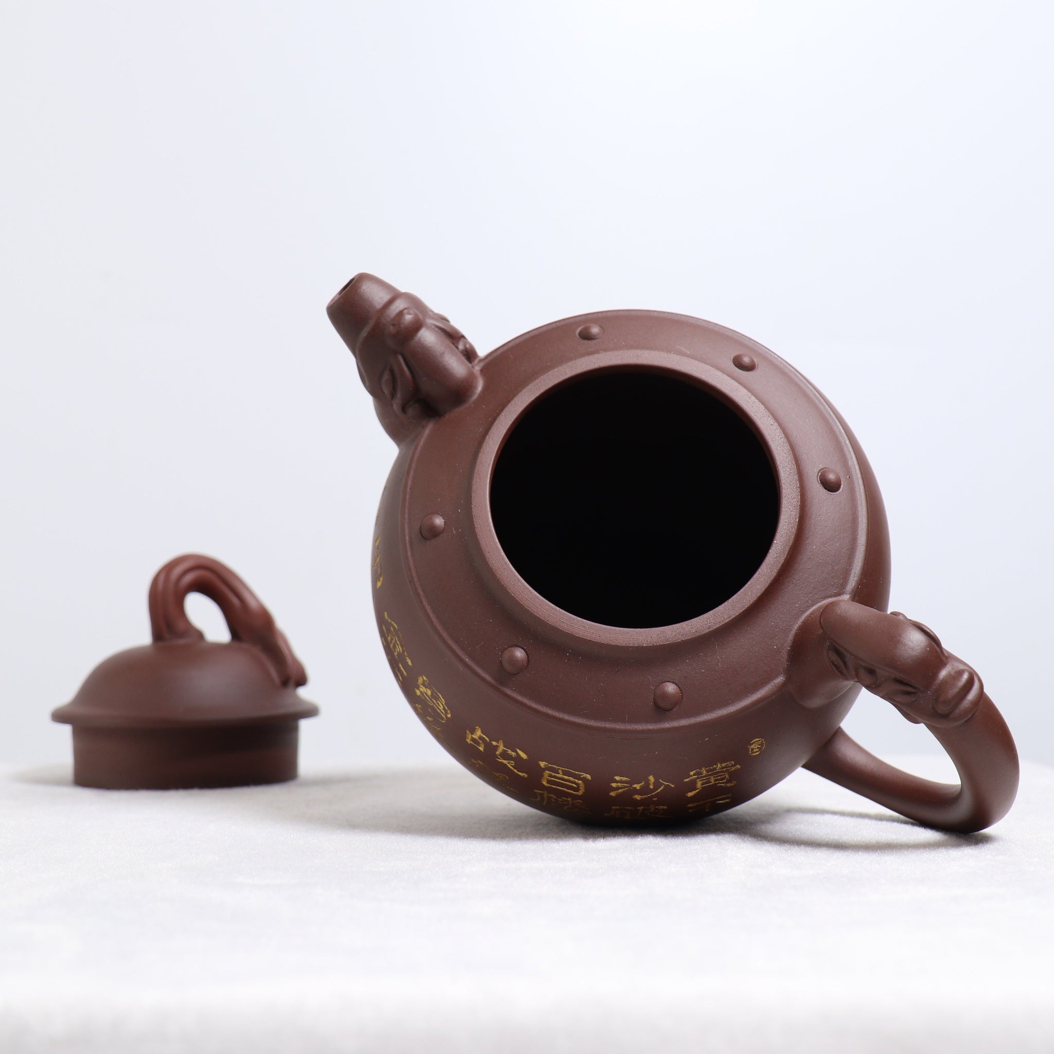 *Autumn Reward｜Buy one, get three free* [Marching Song] Purple Clay Gold Sand Calligraphy Purple Clay Teapot