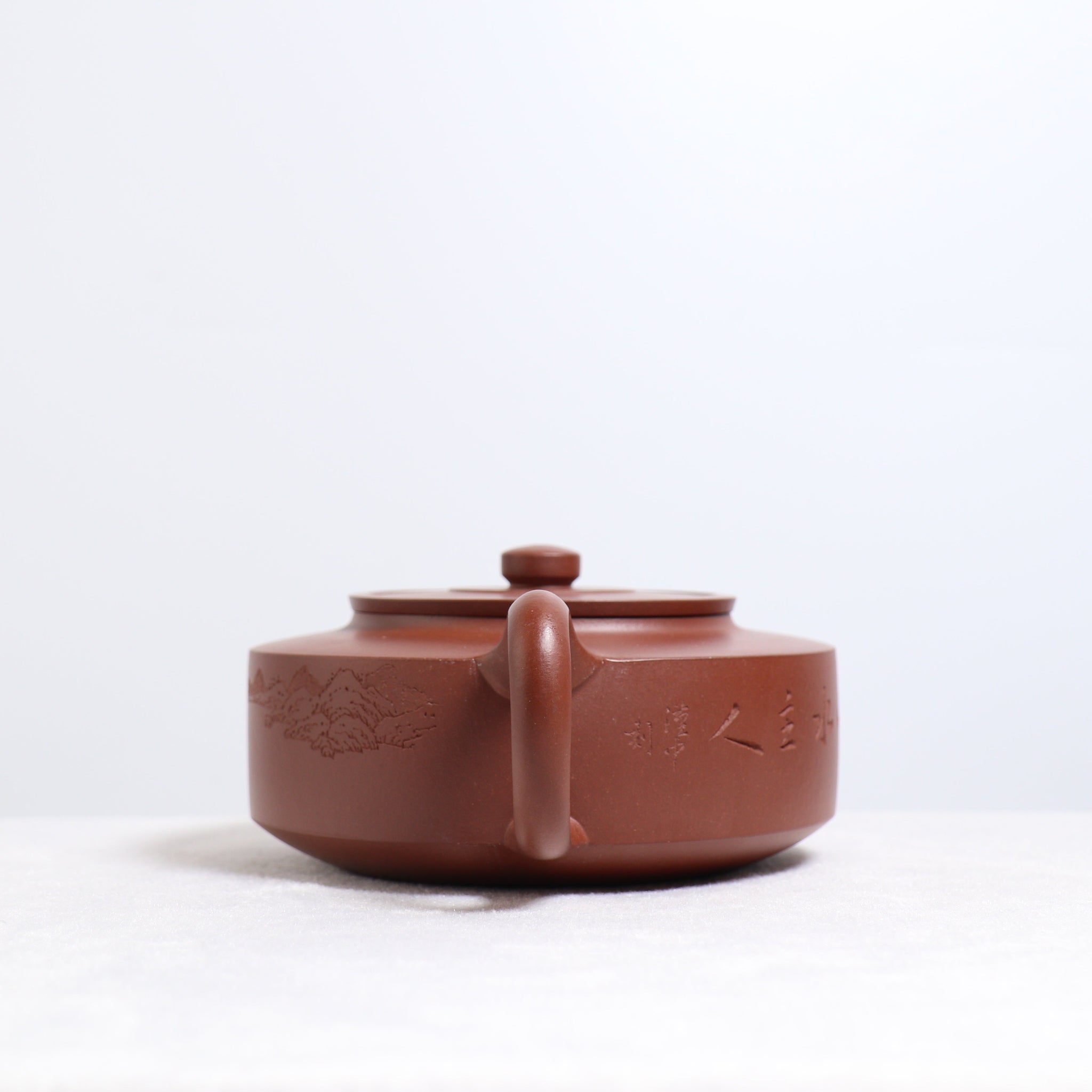 (Sold) *Autumn Reward｜Buy one get three free* [Zhou Pan Teapot] Original ore clear cement carved purple sand teapot