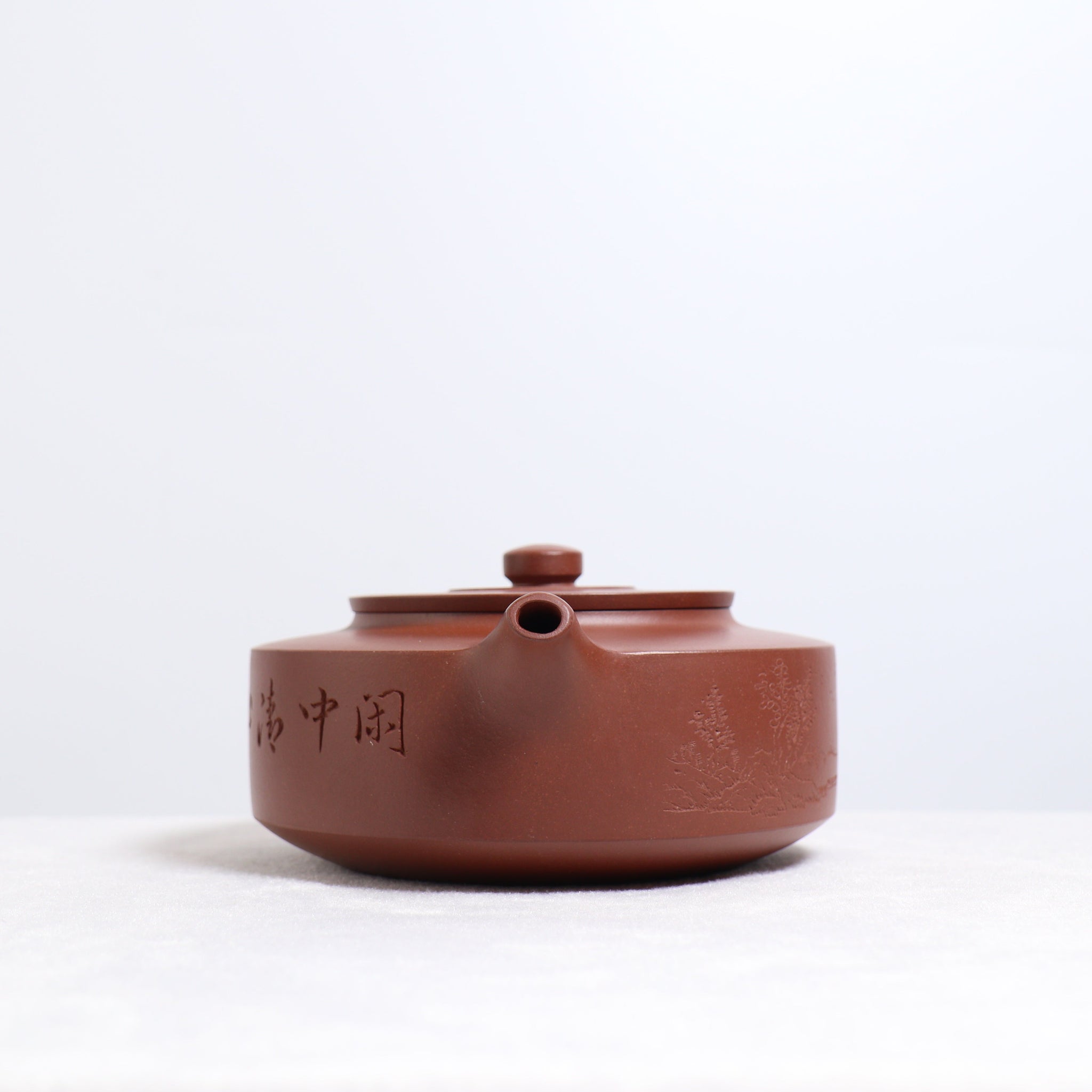 (Sold) *Autumn Reward｜Buy one get three free* [Zhou Pan Teapot] Original ore clear cement carved purple sand teapot