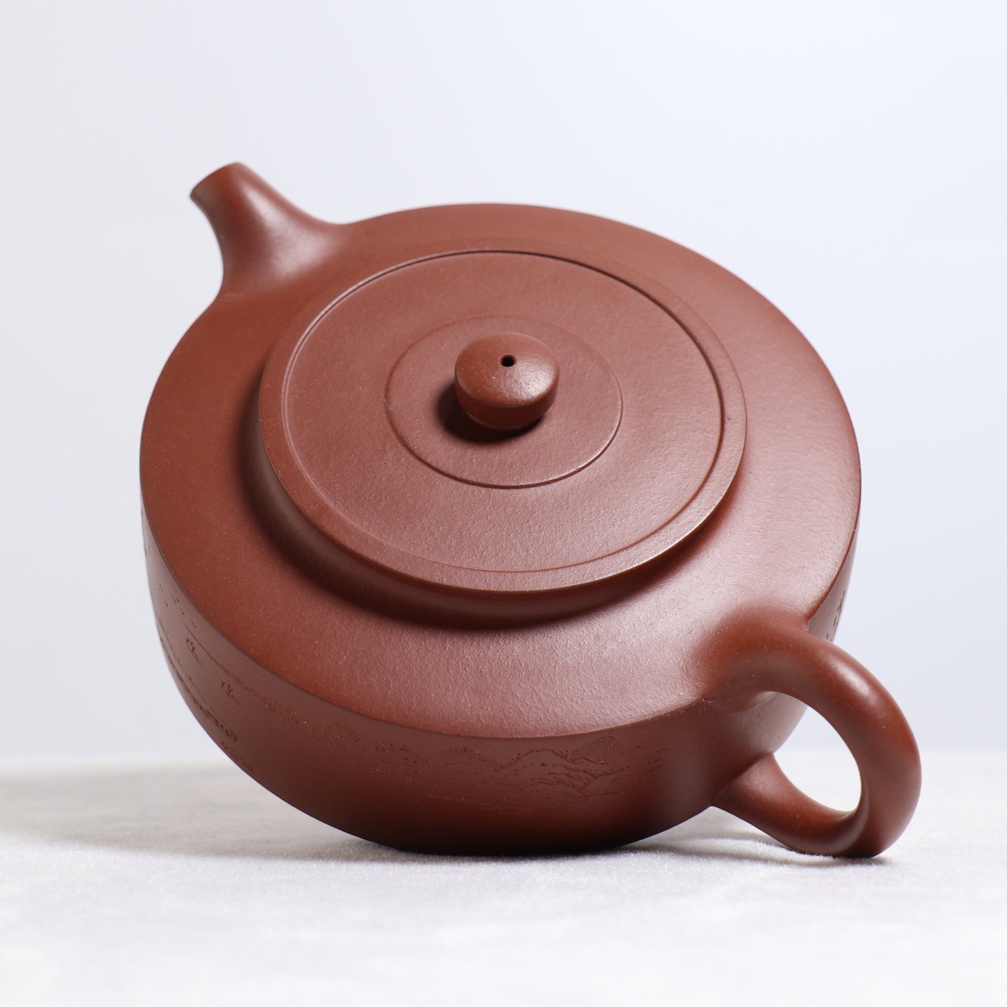 (Sold) *Autumn Reward｜Buy one get three free* [Zhou Pan Teapot] Original ore clear cement carved purple sand teapot