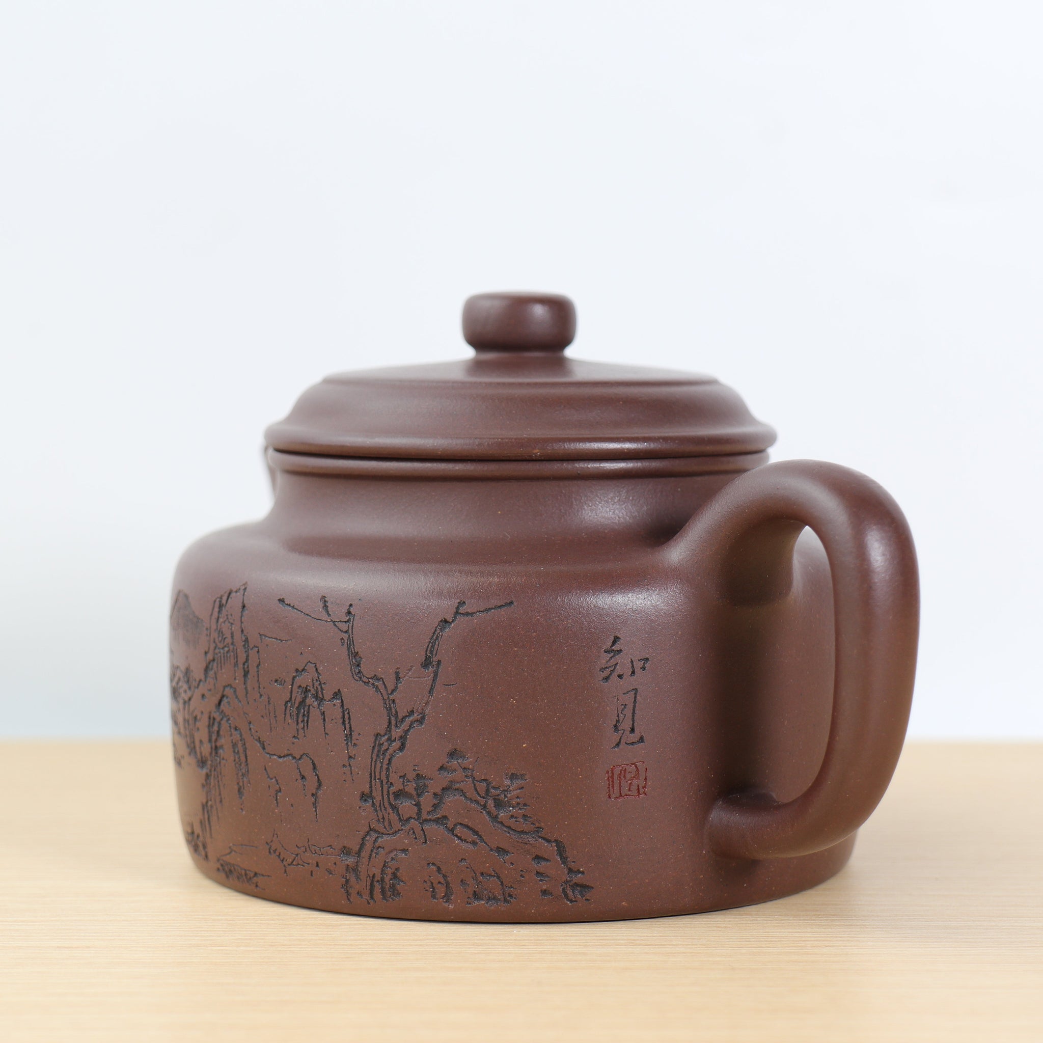 *Autumn Reward｜Buy one get three free* [De Zhong] Original ore old purple clay carved purple clay teapot 