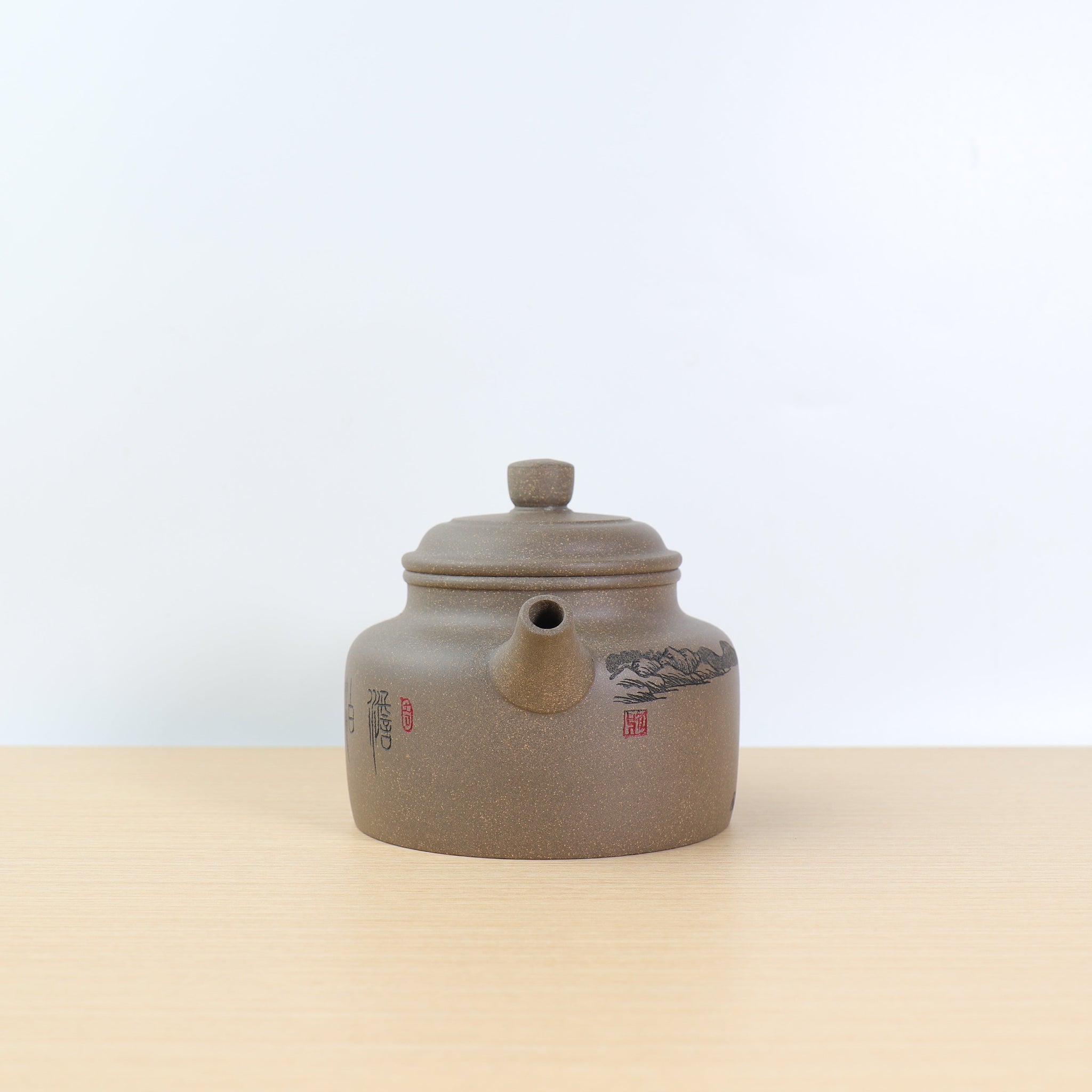 *Autumn Reward｜Buy one, get three free* [De Zhong] Purple clay teapot carved with green and gray sections