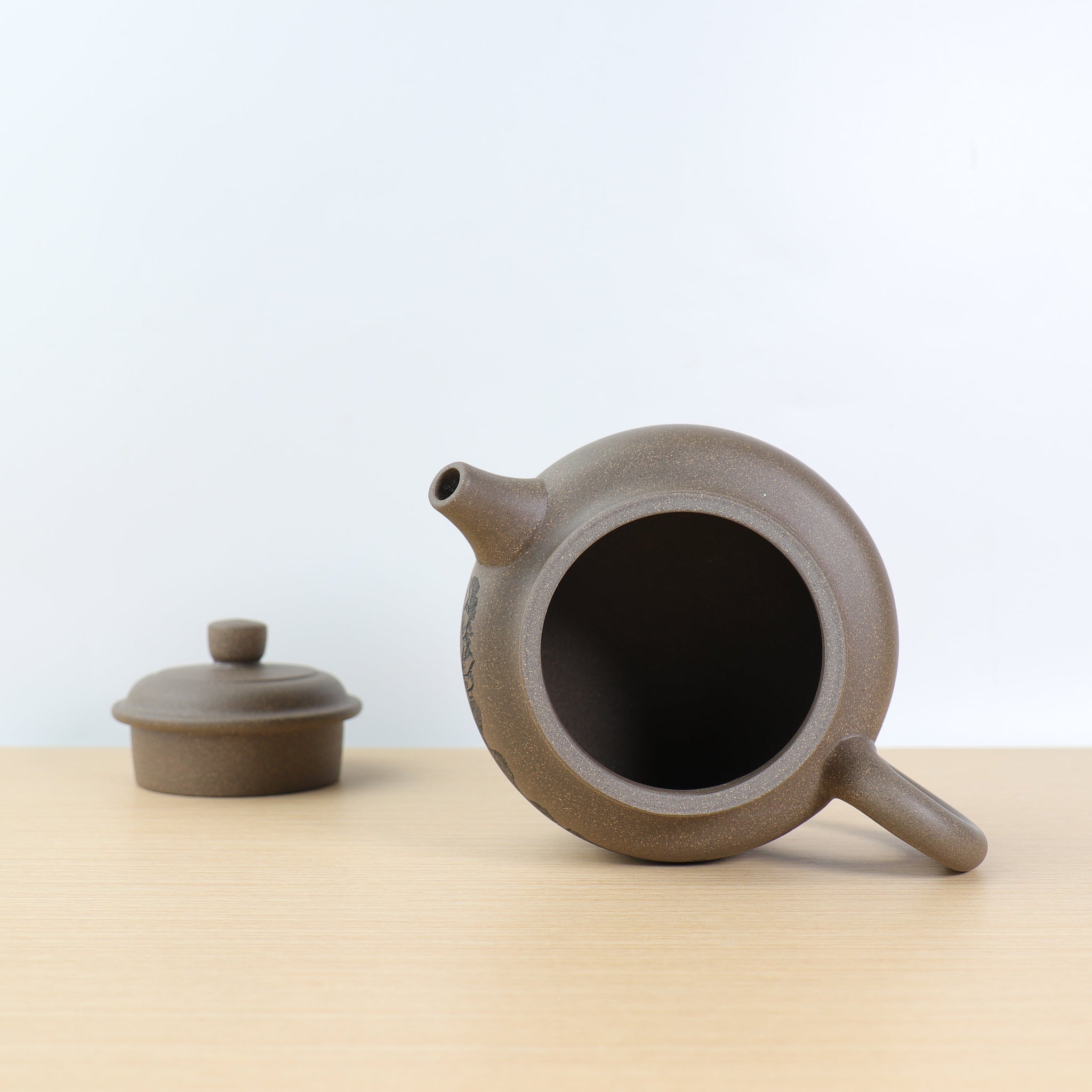 *Autumn Reward｜Buy one, get three free* [De Zhong] Purple clay teapot carved with green and gray sections