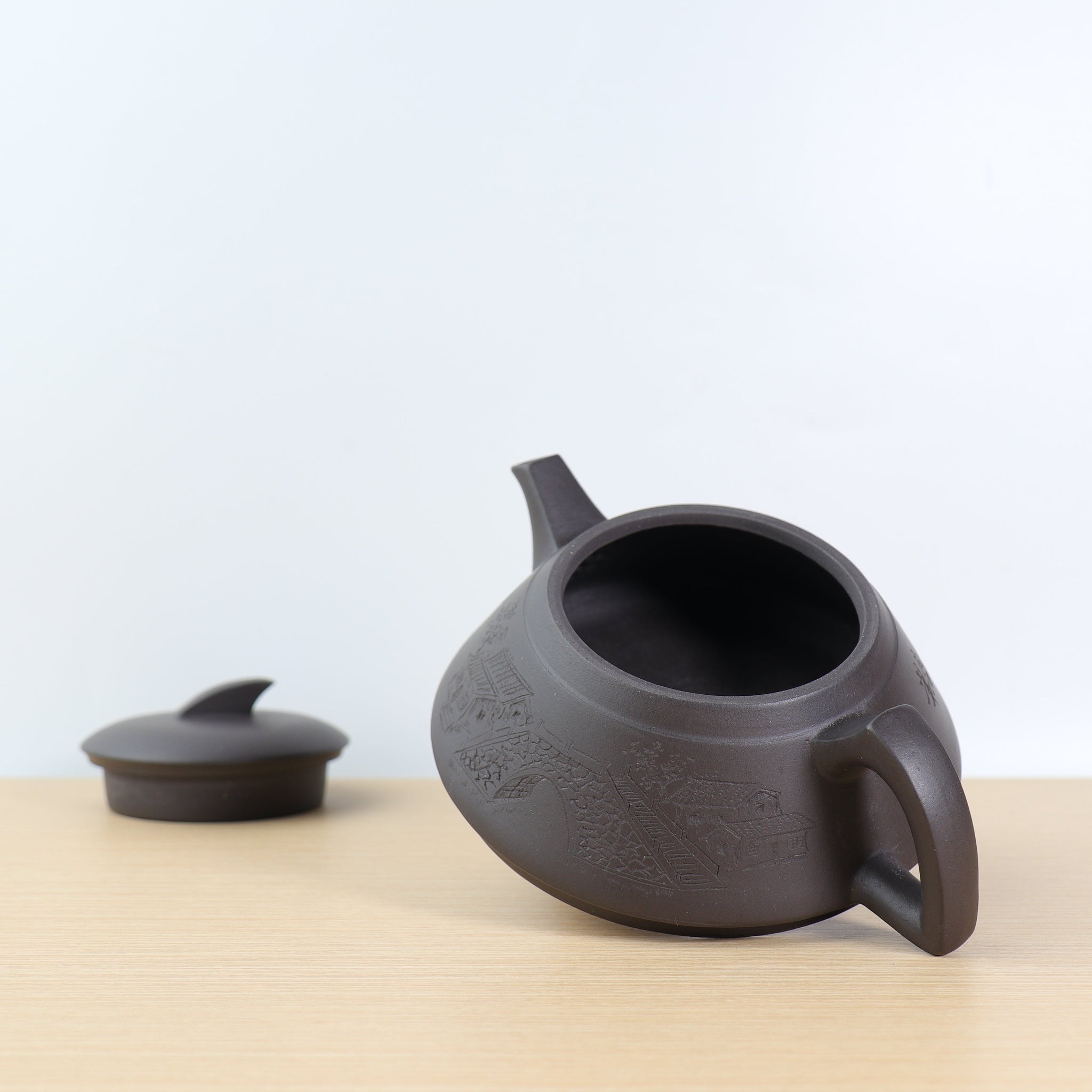 *Autumn Reward｜Buy one, get three free* [Smooth sailing] Stone Yellow Carved Purple Clay Teapot