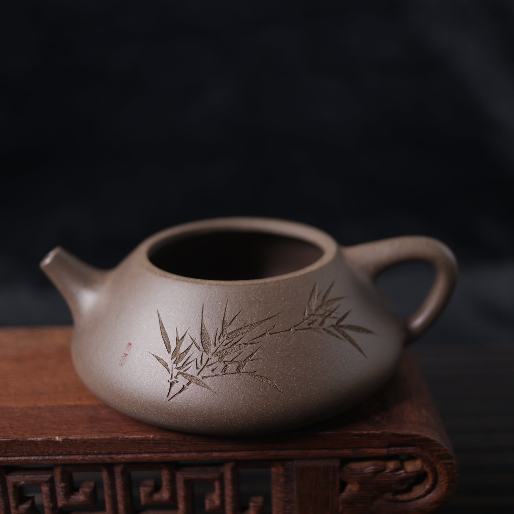 *新品*【納瓢】全手工原礦青段泥刻字畫紫砂茶壺