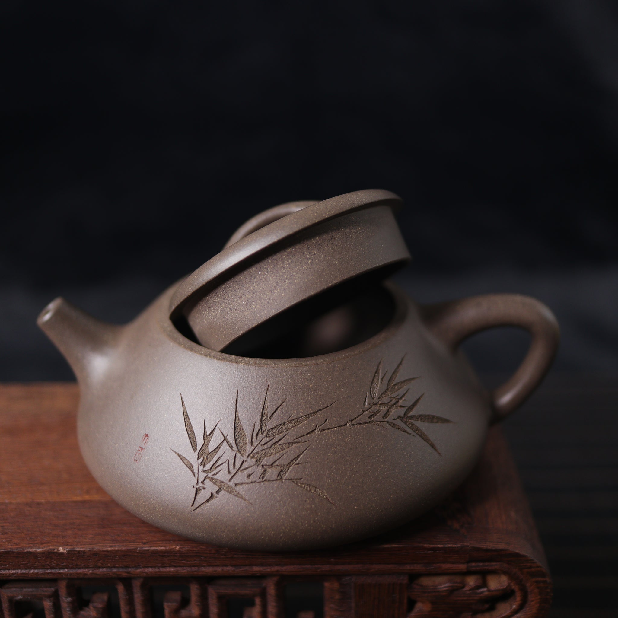 *新品*【納瓢】全手工原礦青段泥刻字畫紫砂茶壺