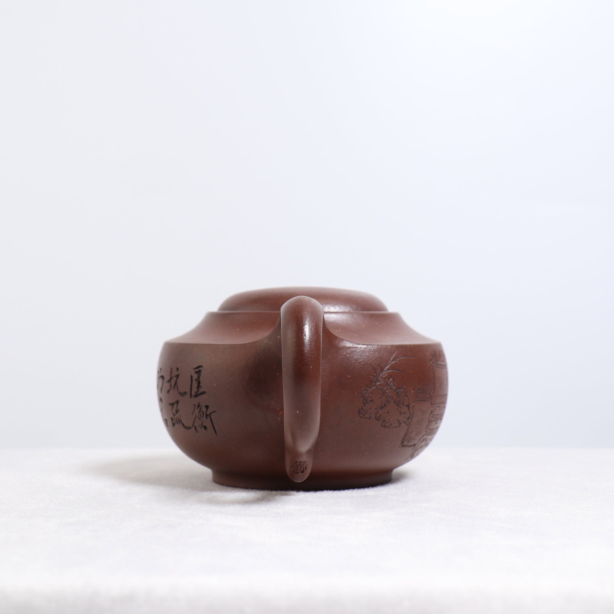 *Autumn Reward｜Buy one get three free* [Four Square Ox Cover] Purple Jade Gold Sand Calligraphy Purple Clay Teapot