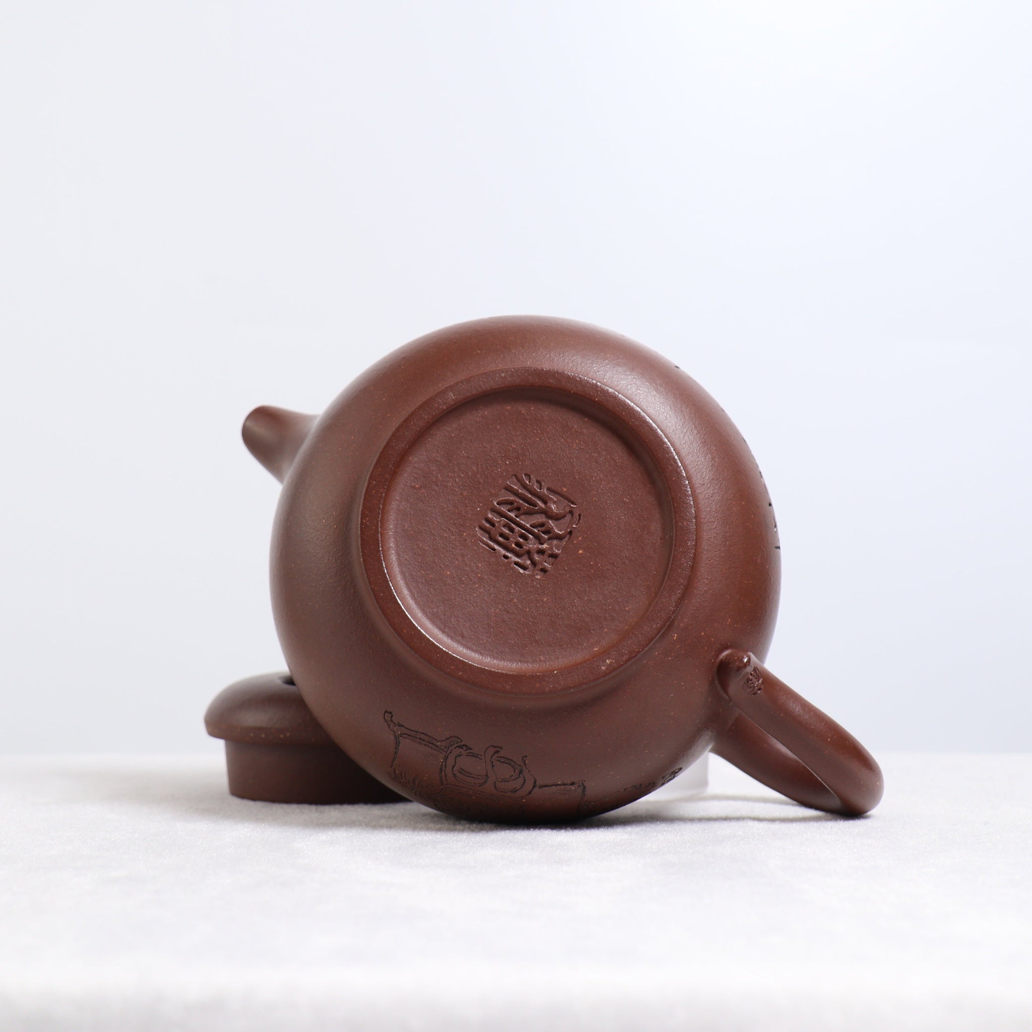 *Autumn Reward｜Buy one get three free* [Four Square Ox Cover] Purple Jade Gold Sand Calligraphy Purple Clay Teapot