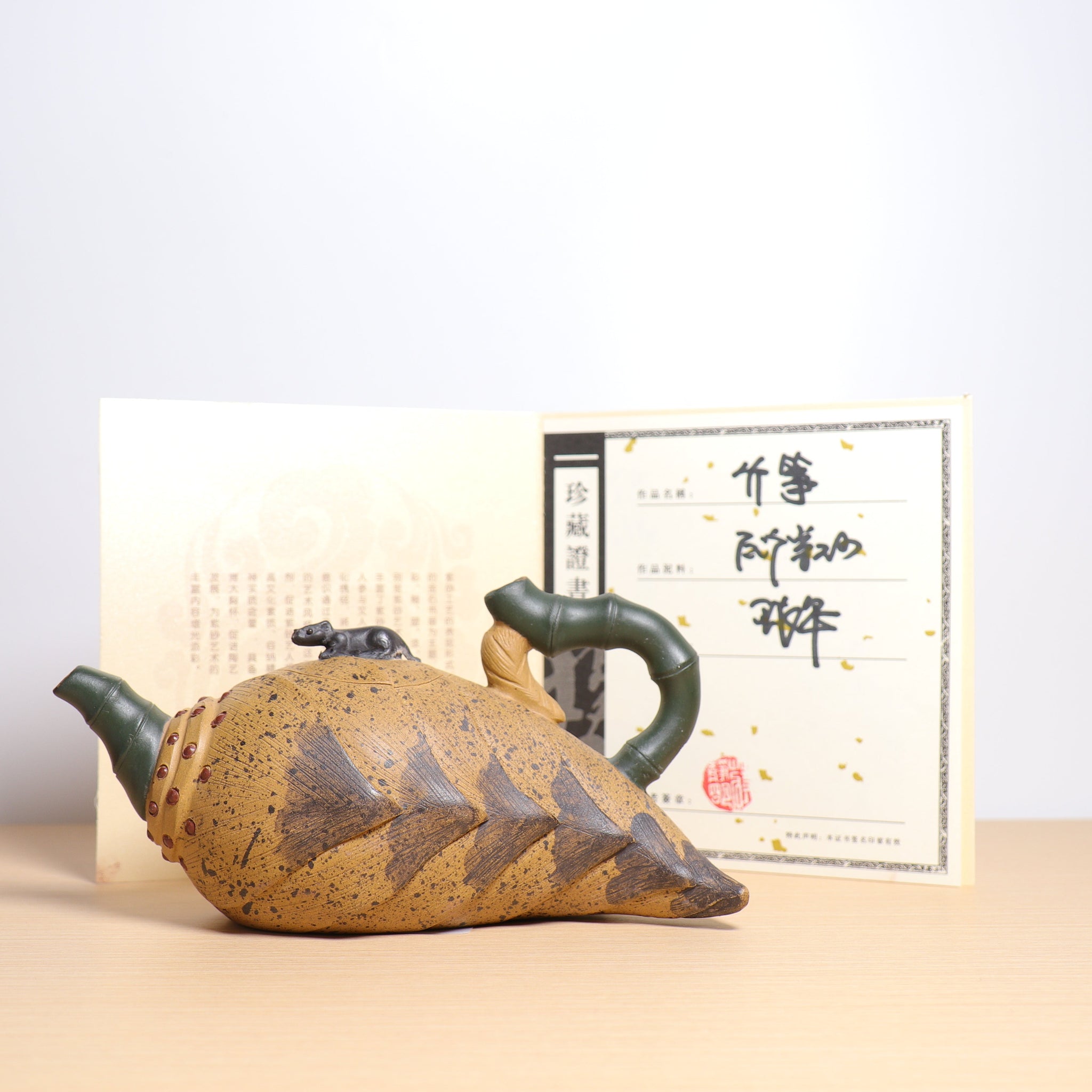 (Sold) *Autumn reward｜Buy one get three free* [Bamboo Zheng] Raw ore mud bionic purple sand teapot