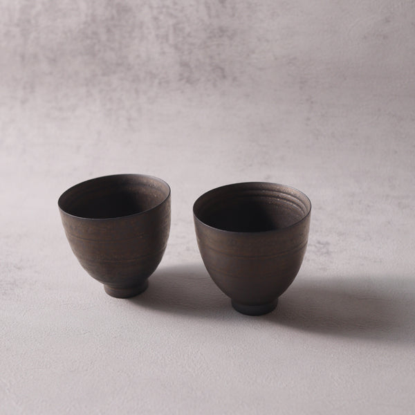 （已售出）*新品*【景德鎮金屬鎏金古銅釉窯變】高足陶瓷對杯
