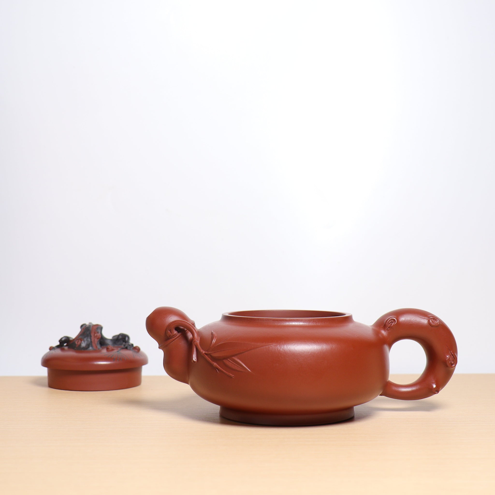 *Autumn reward｜Buy one get three free* [Hanjun Bamboo and Pine Pot] Original Mineral Dahongpao Decal Purple Clay Teapot