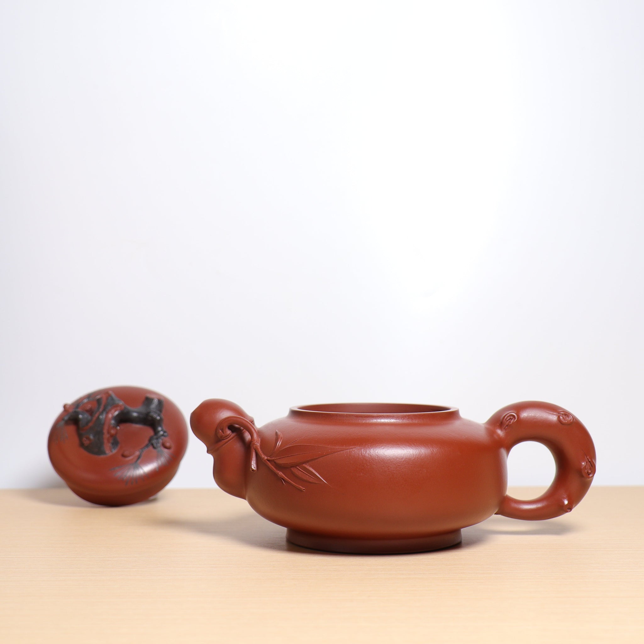 *Autumn reward｜Buy one get three free* [Hanjun Bamboo and Pine Pot] Original Mineral Dahongpao Decal Purple Clay Teapot