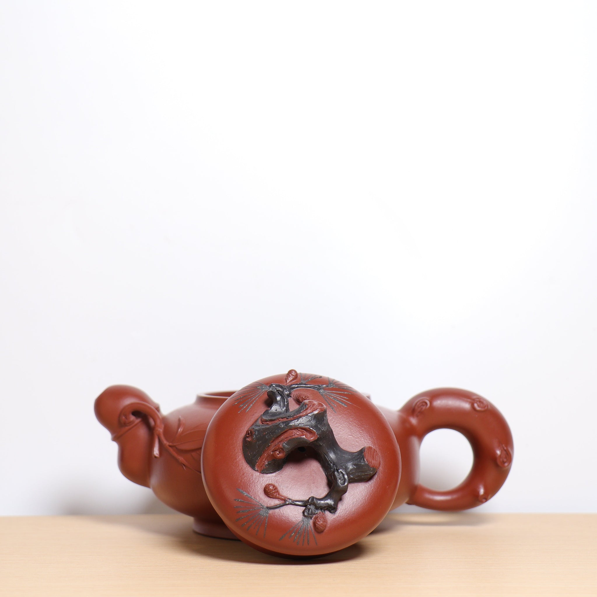 *Autumn reward｜Buy one get three free* [Hanjun Bamboo and Pine Pot] Original Mineral Dahongpao Decal Purple Clay Teapot