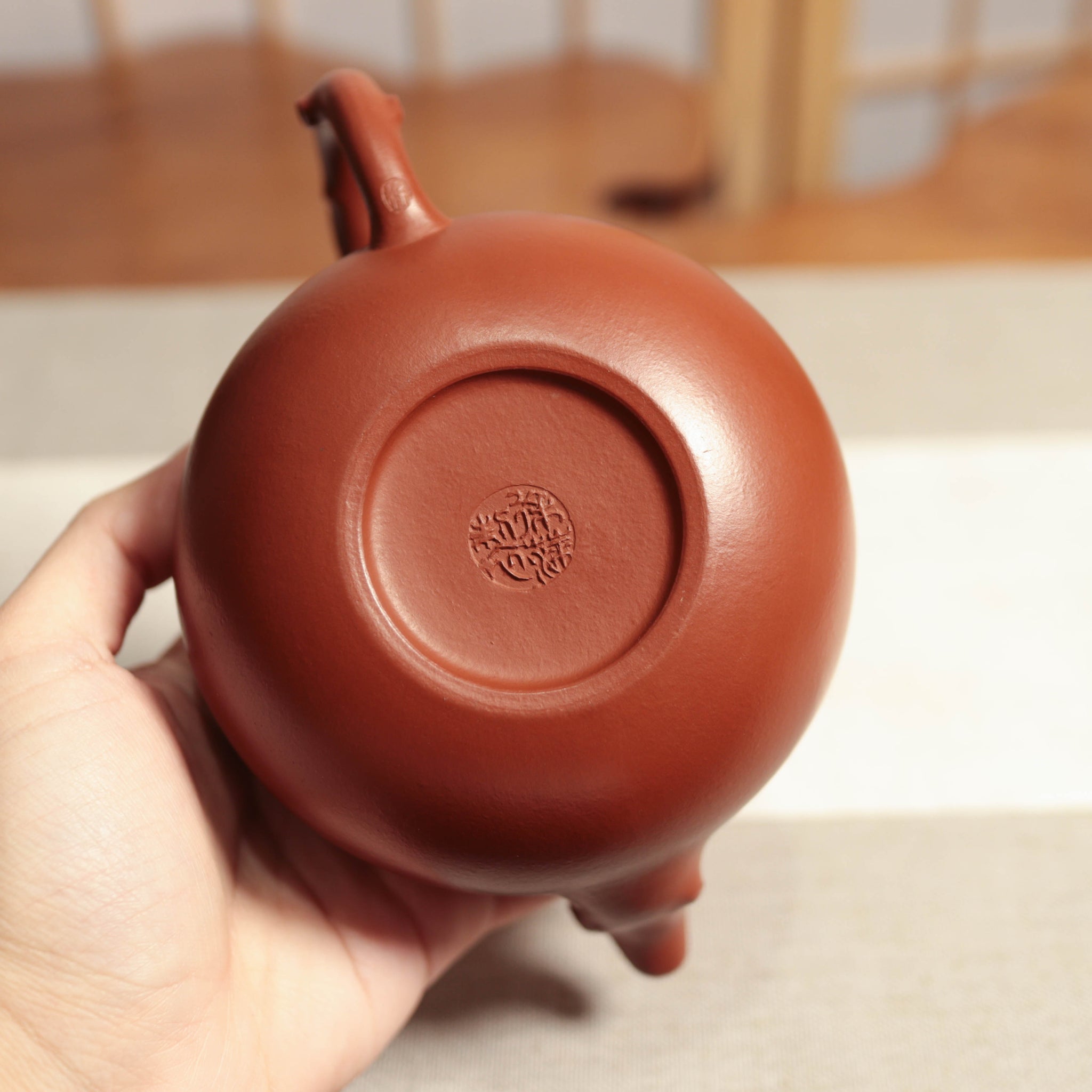 【葫蘆壺】朱泥貼花紫砂茶壺