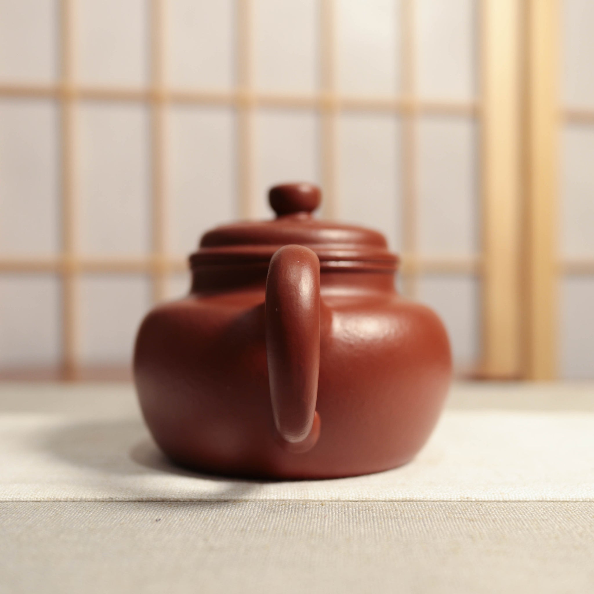 （已售出）【德鐘】朱泥如意紫砂茶壺
