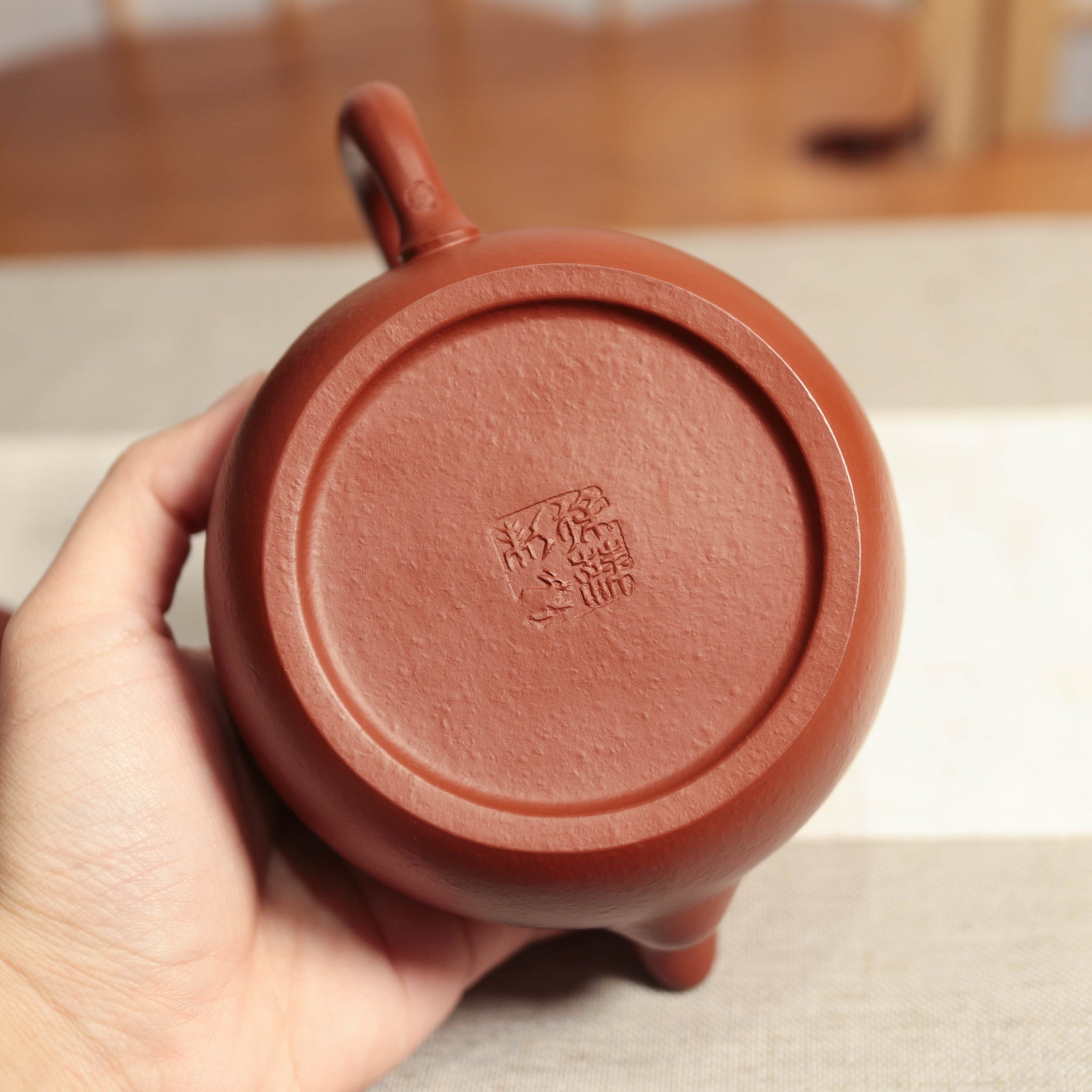 （已售出）【德鐘】朱泥如意紫砂茶壺