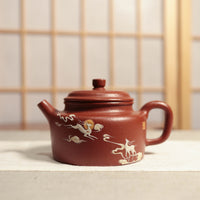 [De Zhong] Zhuni Dahongpao Clay Painted Purple Clay Teapot