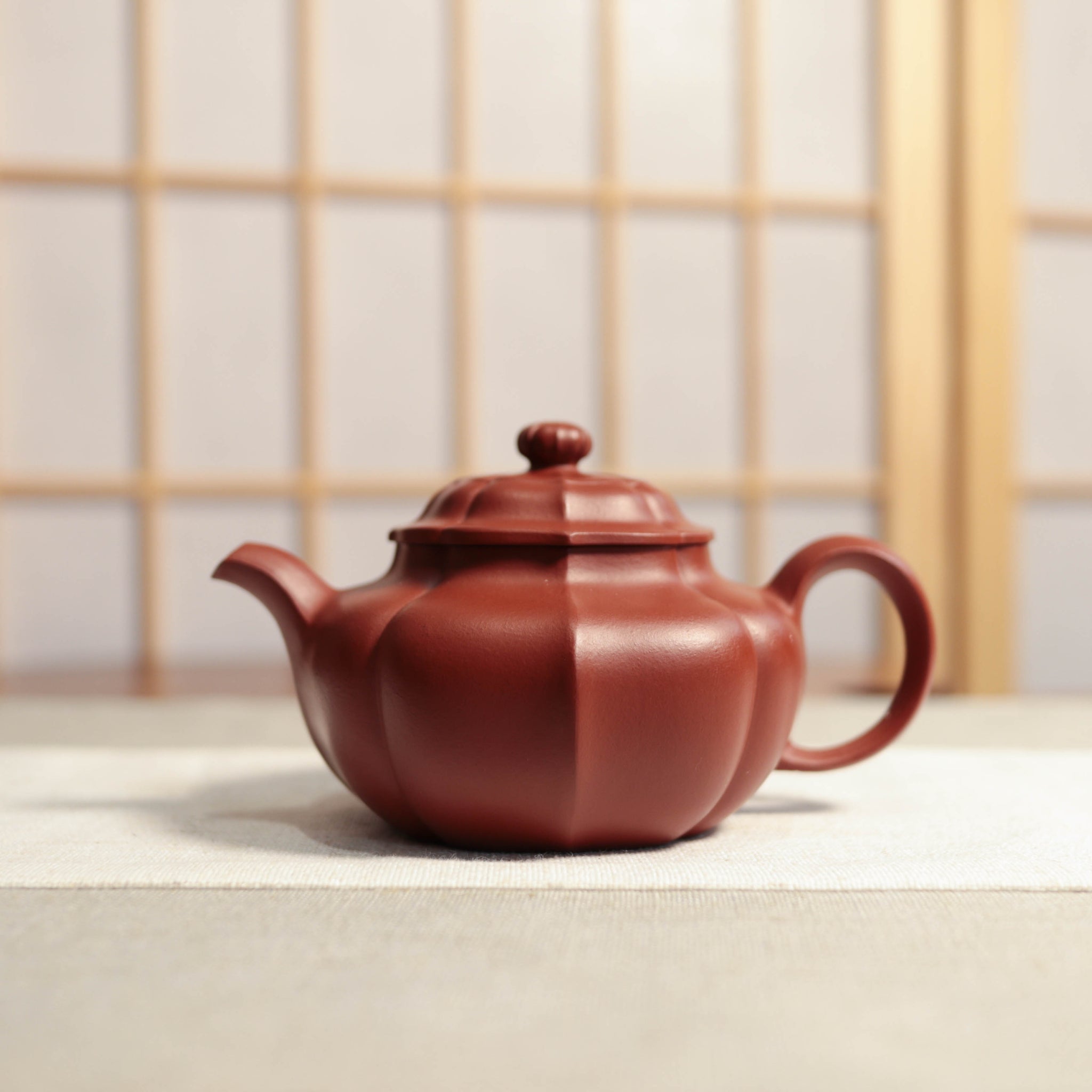 【菱花蓮子】原礦大紅袍筋紋紫砂茶壺